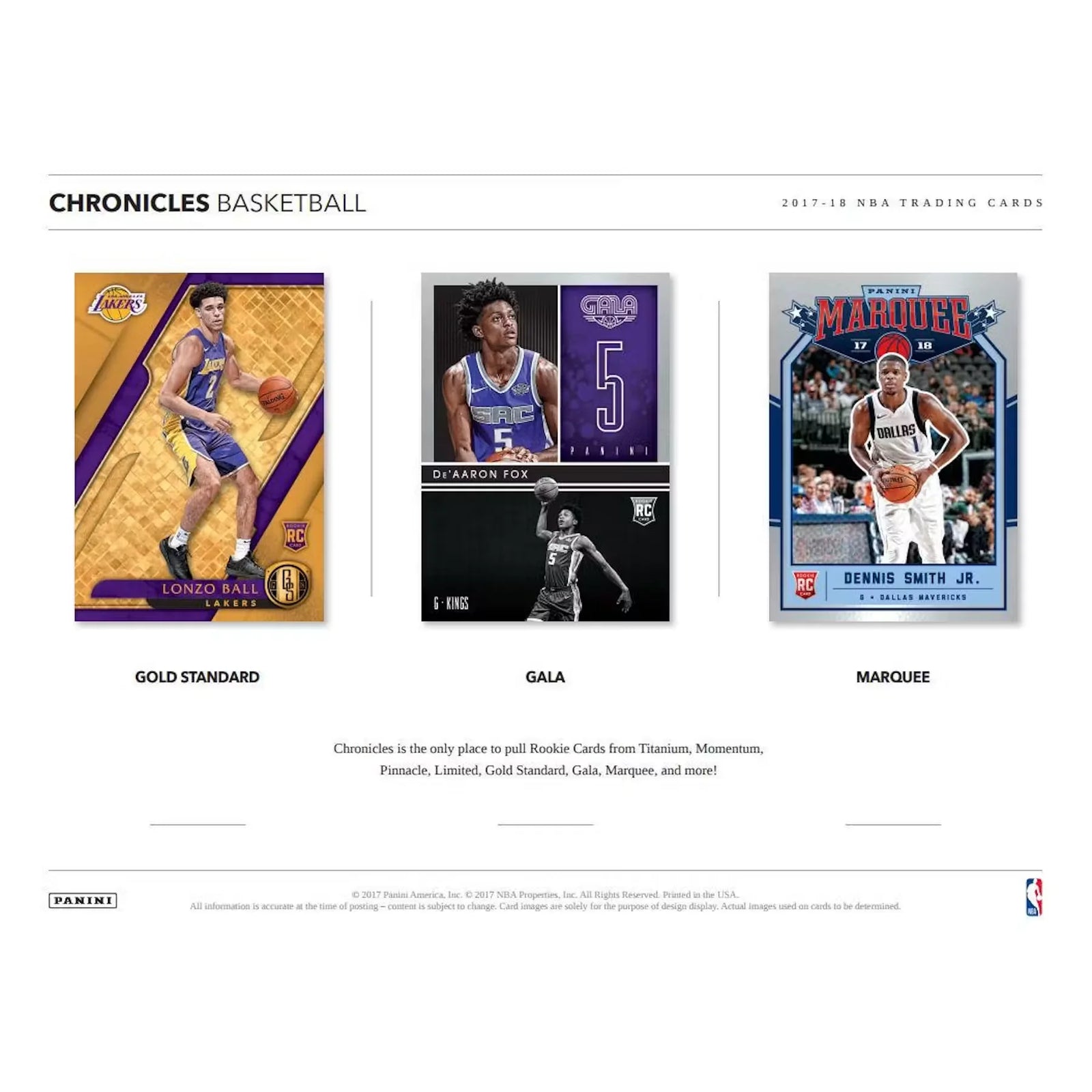 2017-18 Panini Chronicles Basketball Hobby Box (Ships Sealed Only) - D