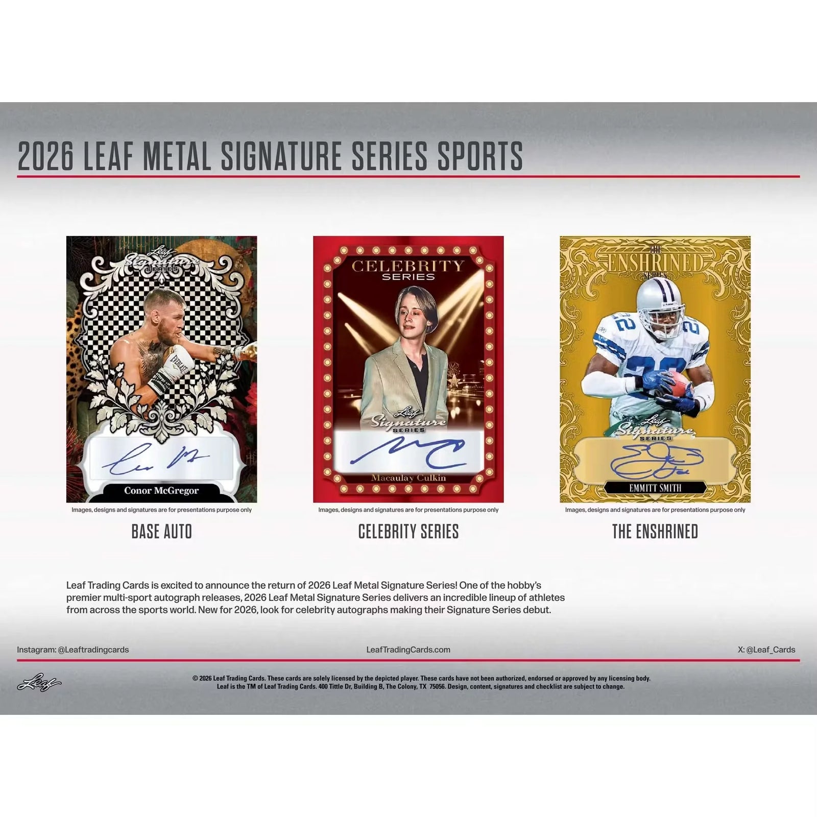 2026 Leaf Metal Signature Series Hobby 10-Box Case | Multi-Sport Autos (Ships Sealed Only)