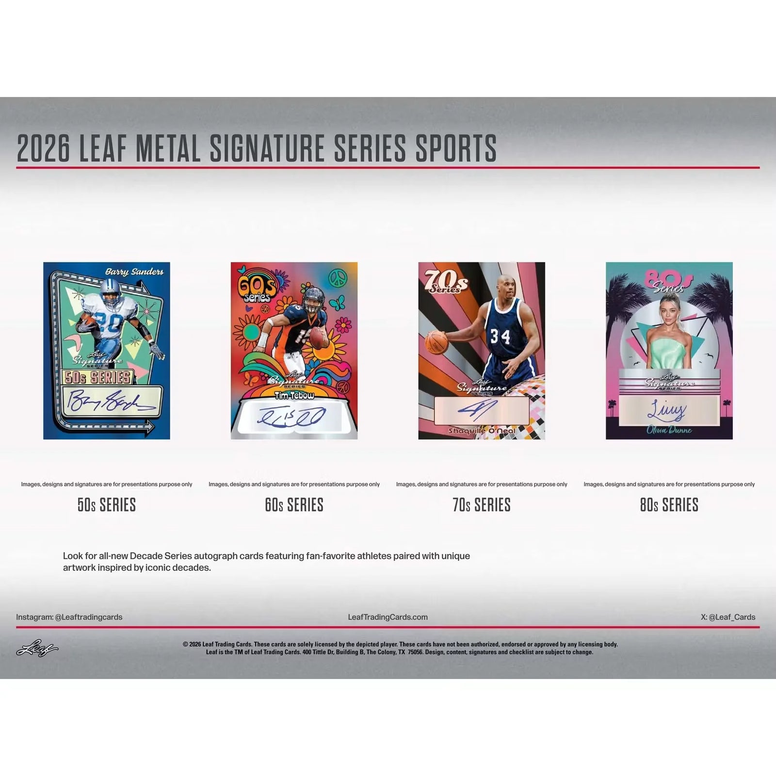 2026 Leaf Signature Series Hobby Box (Presell) (Ships Sealed Only) - D