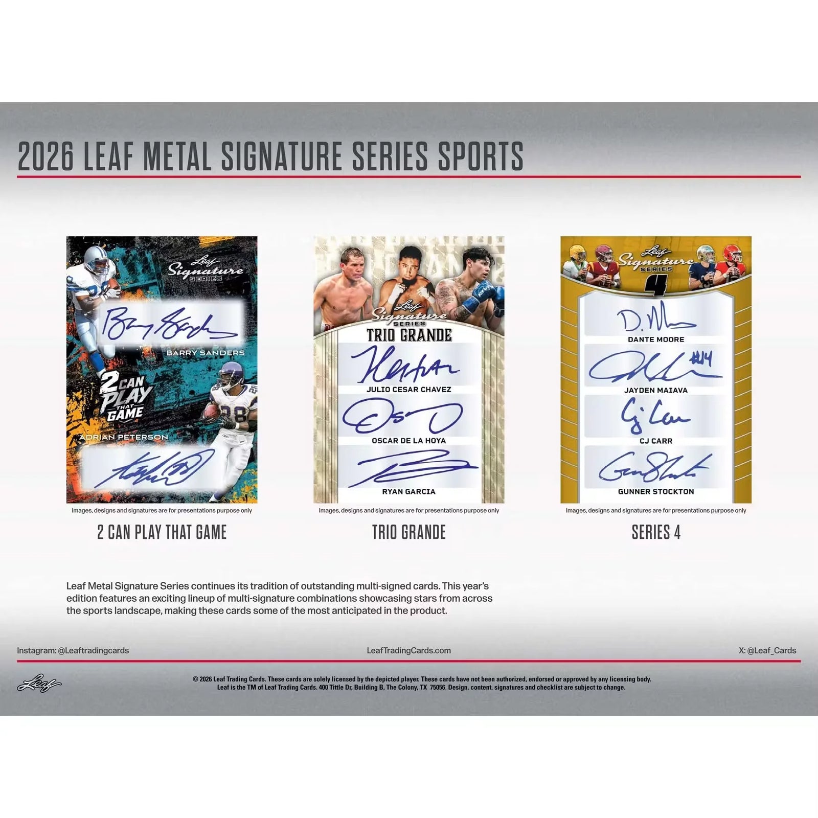 2026 Leaf Signature Series Hobby Box (Presell) (Ships Sealed Only) - D