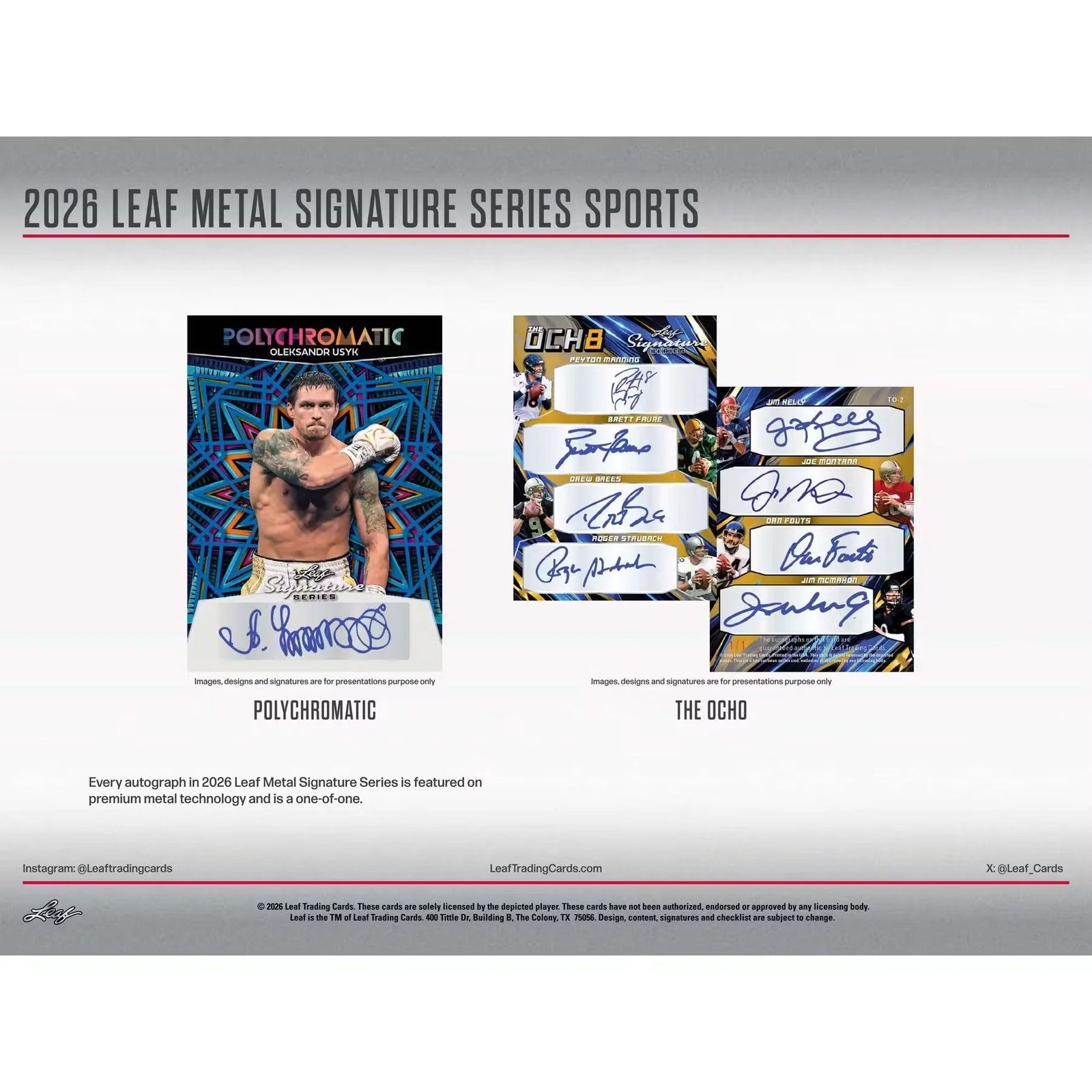 2026 Leaf Signature Series Hobby Box (Presell) (Ships Sealed Only) - D