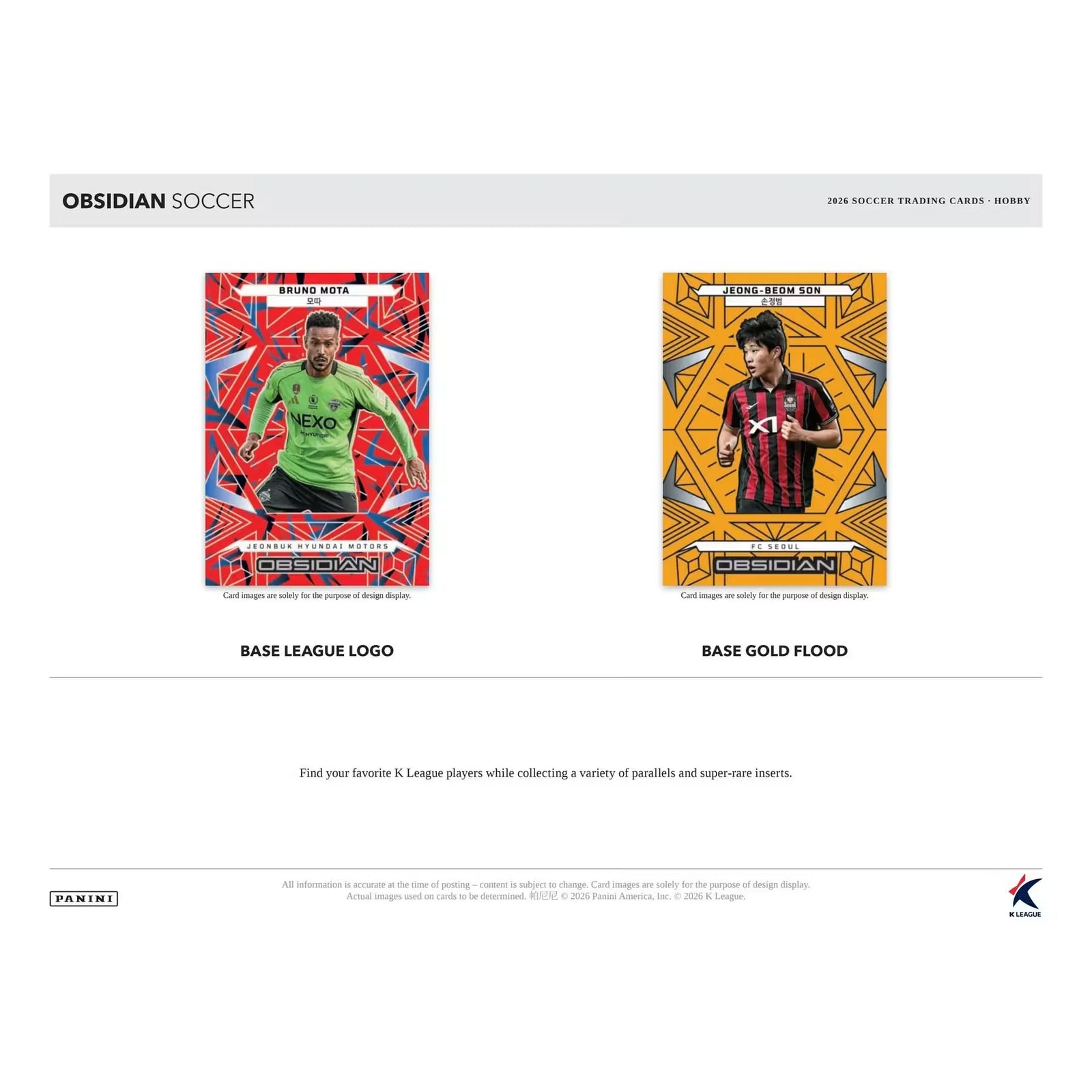 2026 Panini Obsidian K League Soccer Hobby 12-Box Case | Presell (Ships Sealed Only)