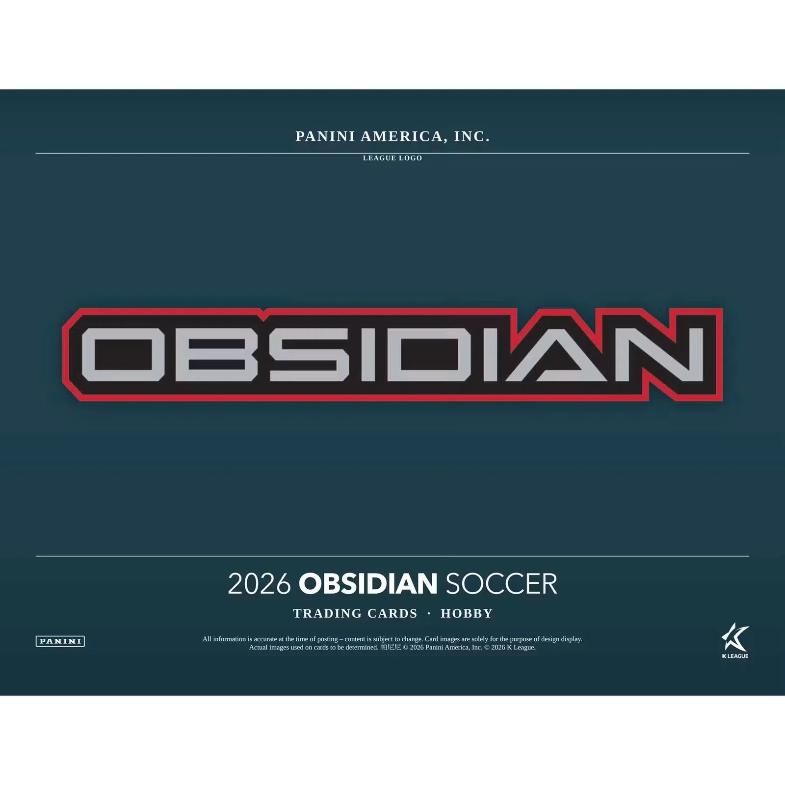 2026 Panini Obsidian K League Soccer Hobby Box | Presell (Ships Sealed Only)