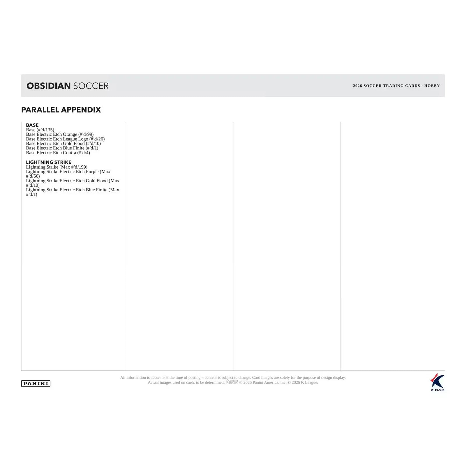 2026 Panini Obsidian K League Soccer Hobby Box | Presell (Ships Sealed Only)