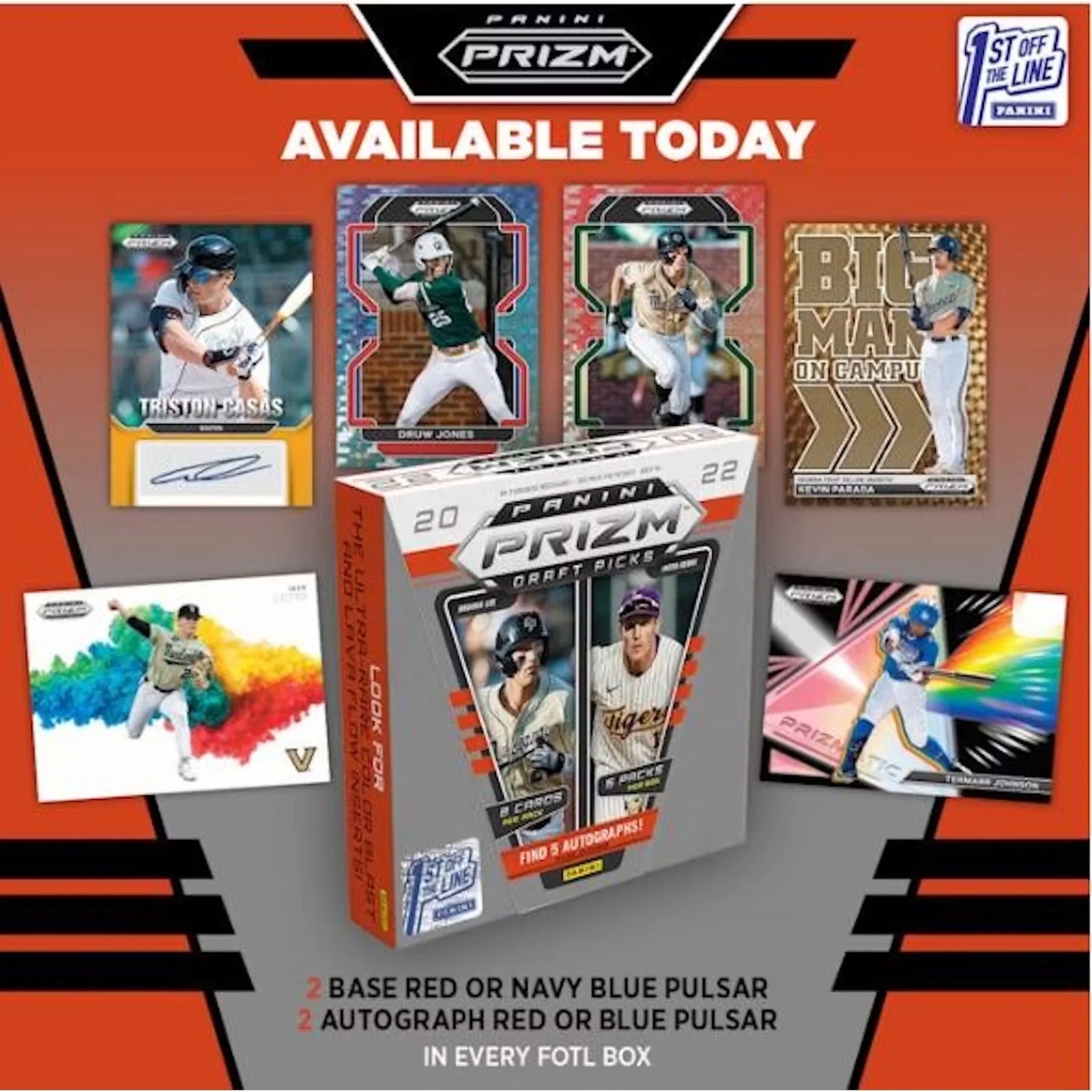 2022 Panini Prizm Draft Picks Baseball FOTL Hobby Box (Ships Sealed Only) - D