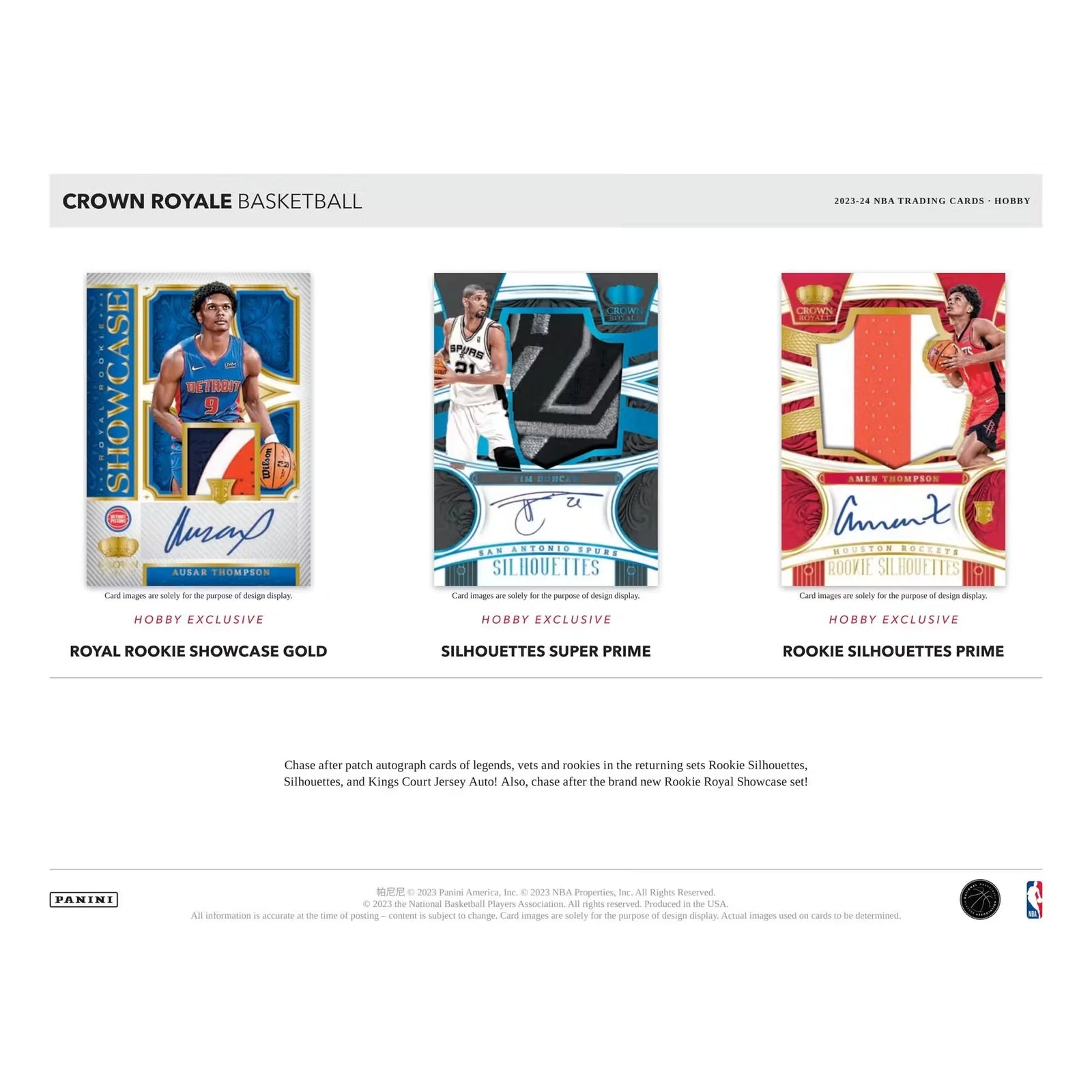 2023-24 Panini Crown Royale Basketball Hobby Box (Ships Sealed Only)