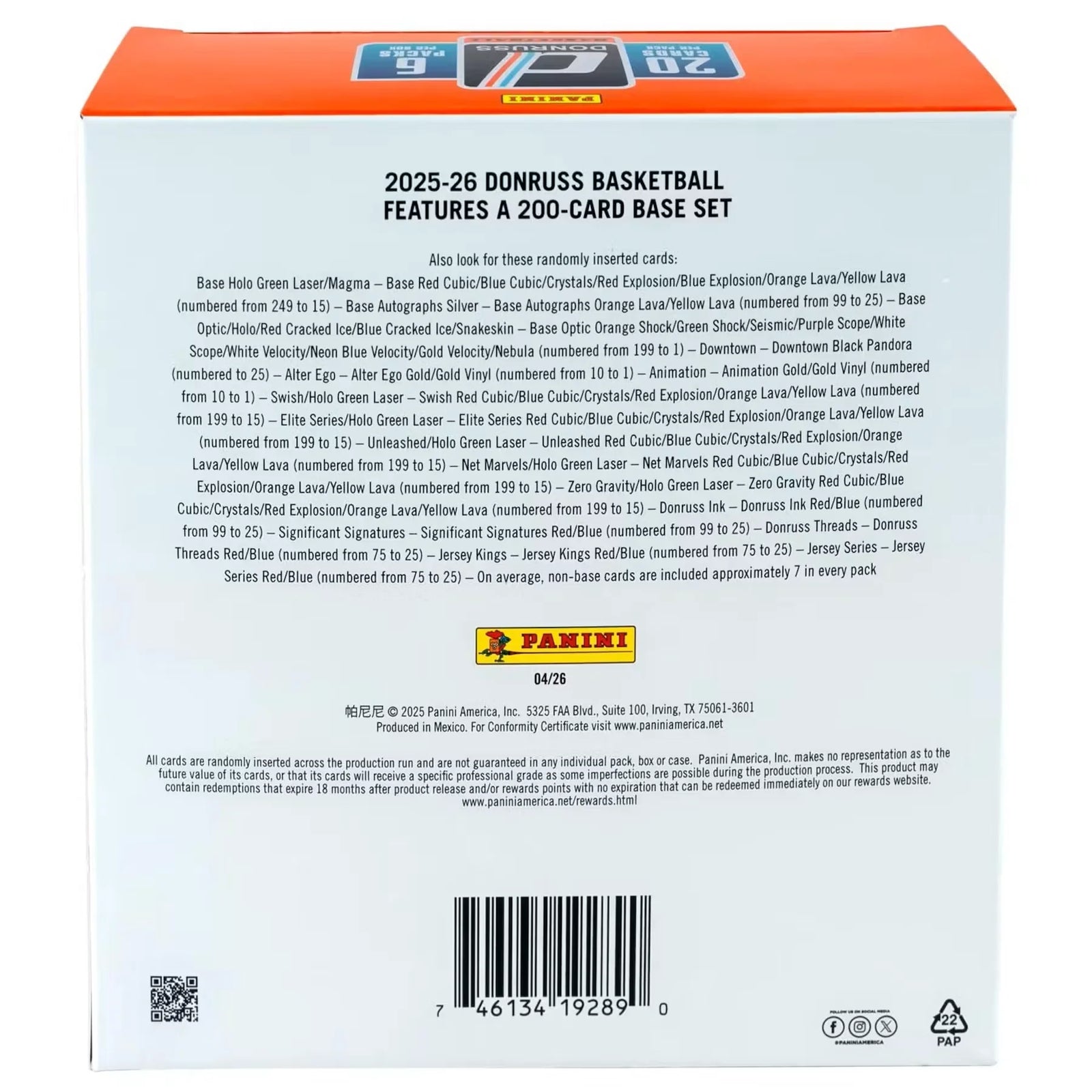 2025-26 Panini Donruss Basketball Mega 20-Box Case (Ships Sealed Only) - D
