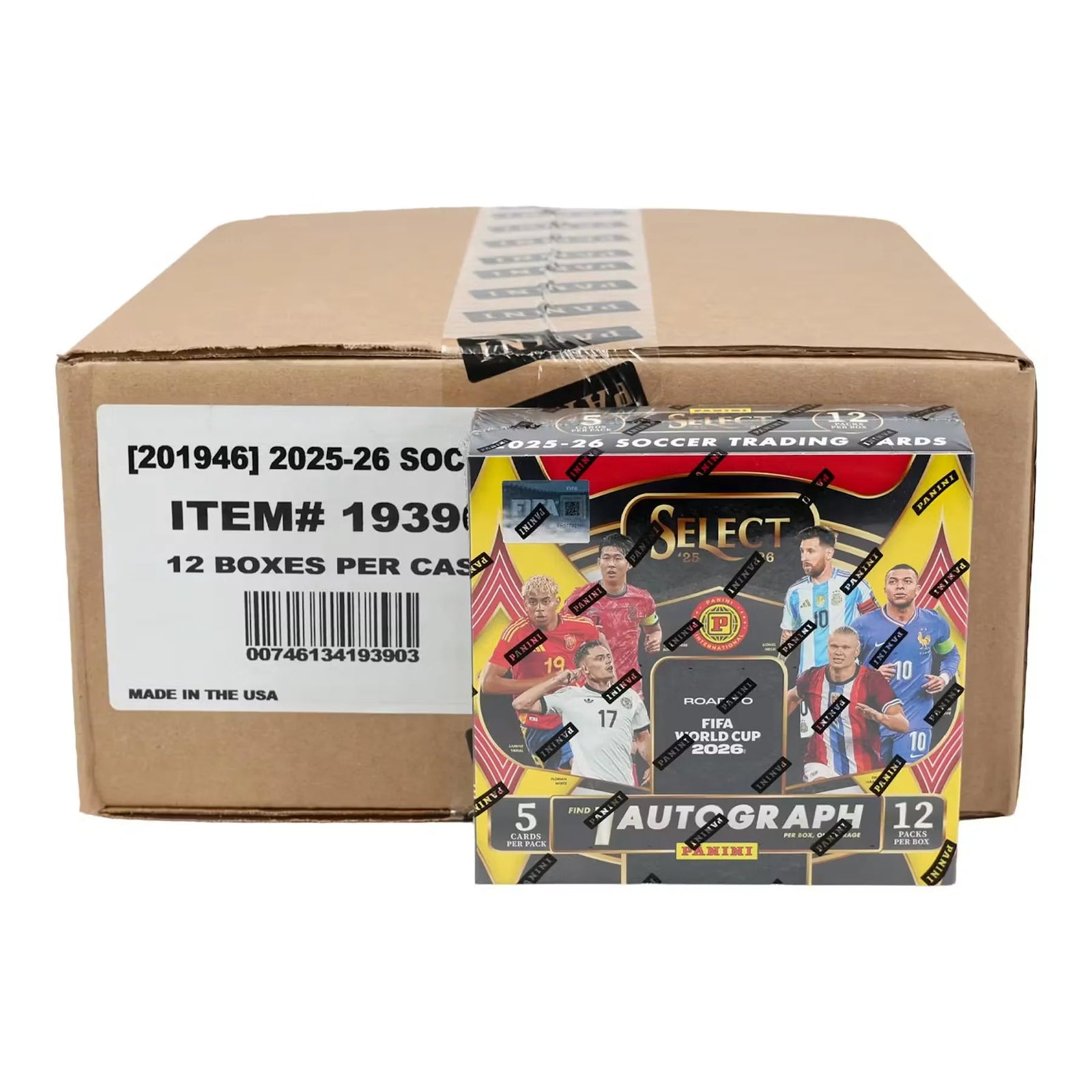 2025-26 Panini Select Road to FIFA World Cup Soccer | Hobby International 12-Box Case (Ships Sealed Only)