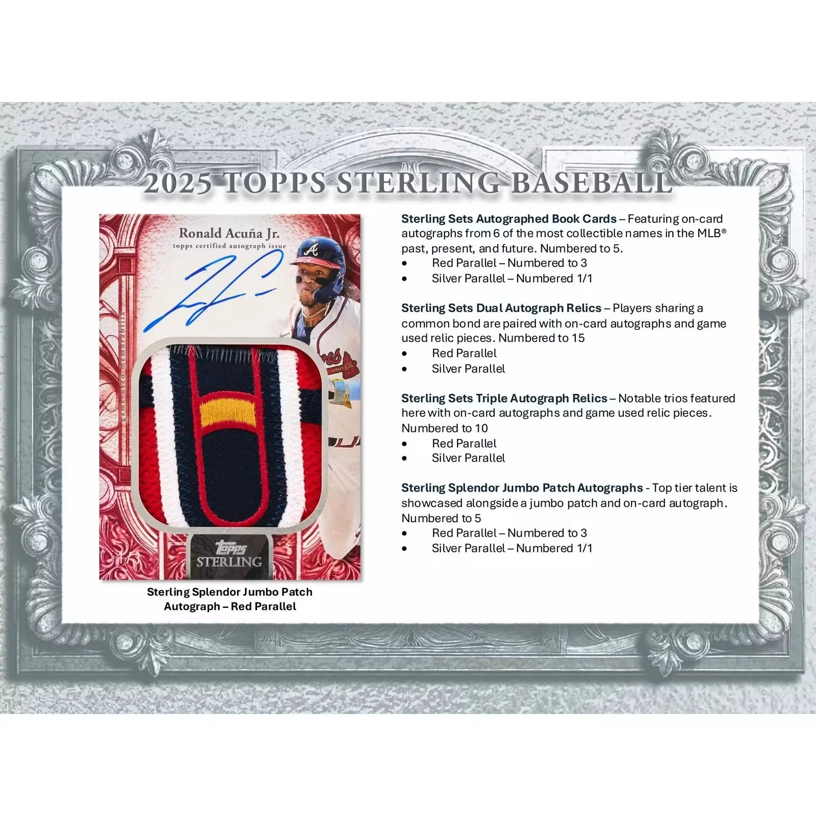 2025 Topps Sterling Baseball Hobby Box (Ships Sealed Only)