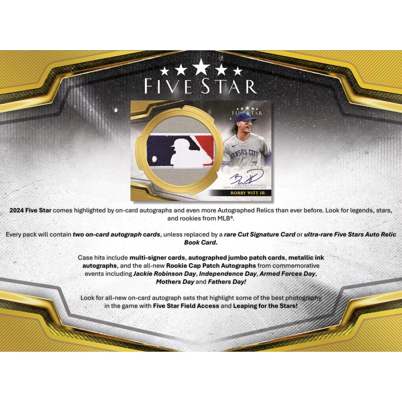 2024 Topps Five Star Baseball Hobby Box | Two On-Card Autographs (Ships Sealed Only)