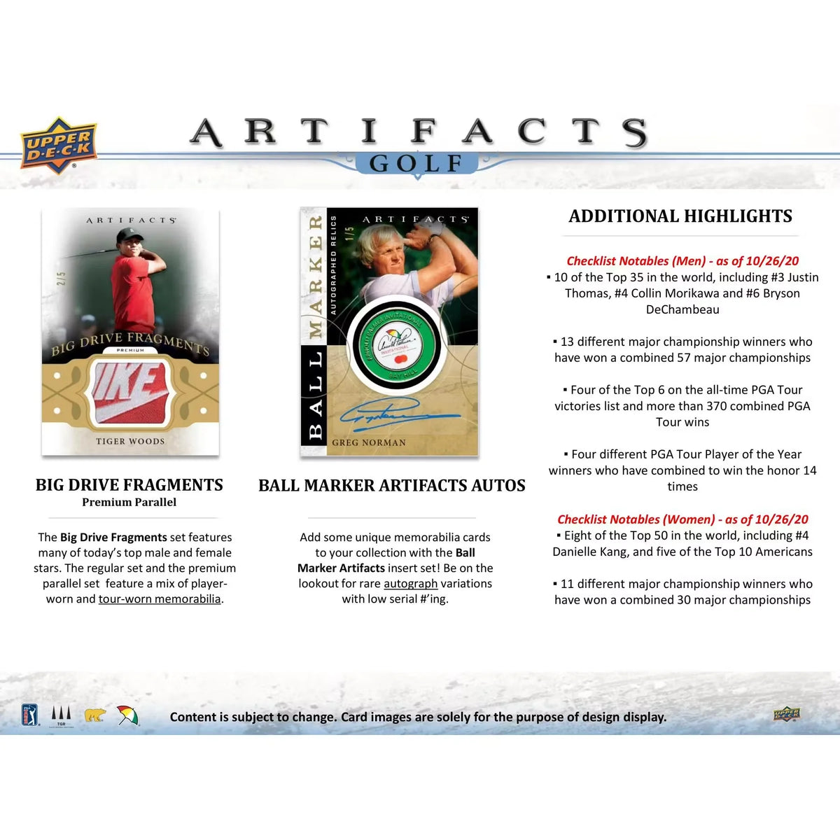 2021 Upper Deck Artifacts Golf Hobby 10-Box Case (Ships Sealed Only)