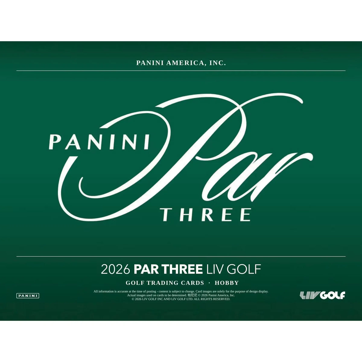 2026 Panini Par Three LIV Golf Hobby 10-Box Case | Presell (Ships Sealed Only)