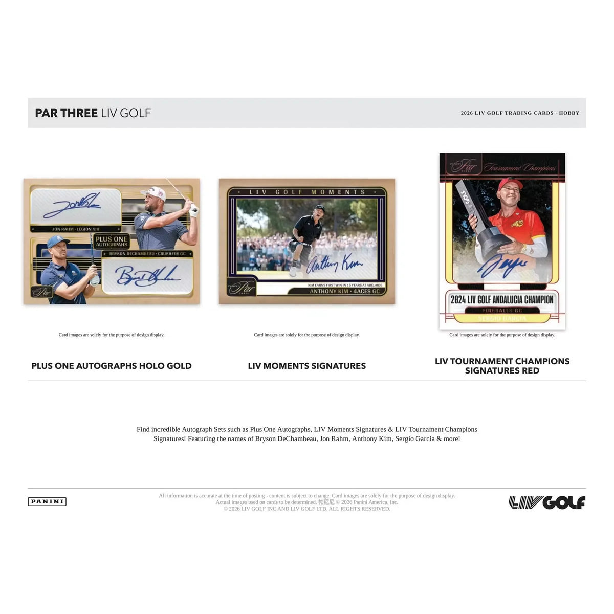 2026 Panini Par Three LIV Golf Hobby 10-Box Case | Presell (Ships Sealed Only)