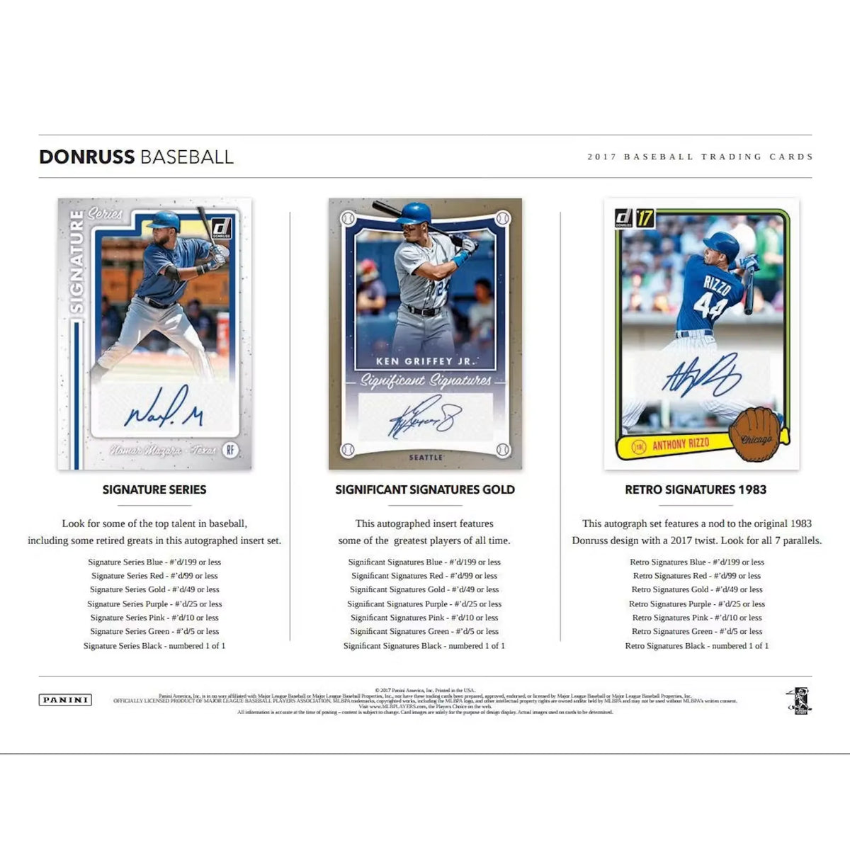 2017 Panini Donruss Baseball Hobby Box (Ships Sealed Only)