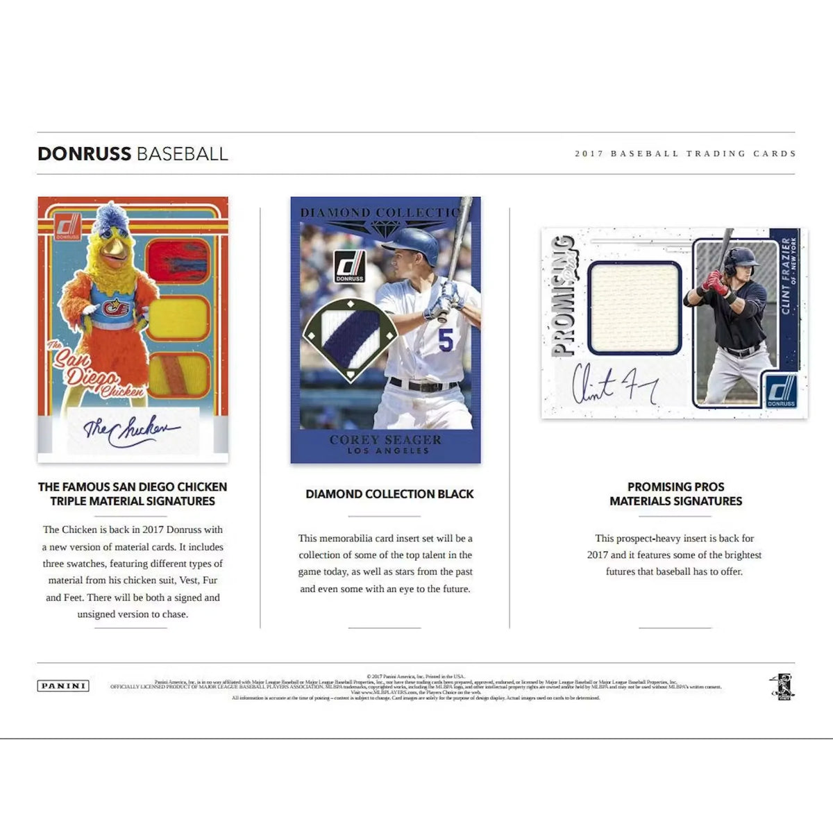 2017 Panini Donruss Baseball Hobby Box (Ships Sealed Only)