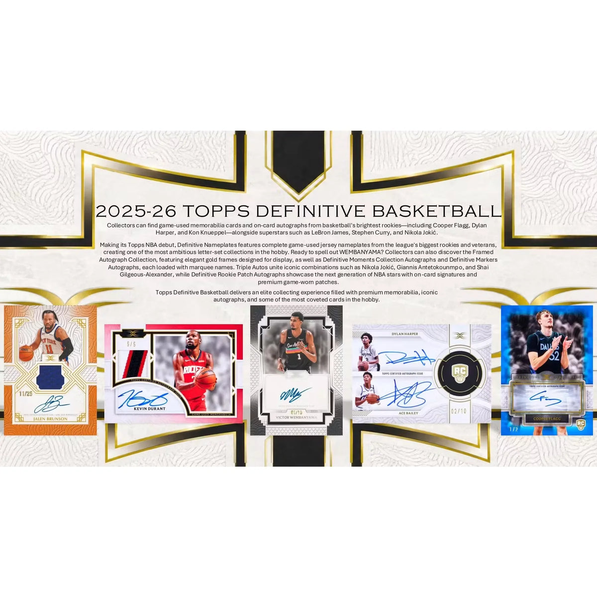 2025-26 Topps Definitive Collection Basketball Hobby 2-Box Case | Presell (Ships Sealed Only)