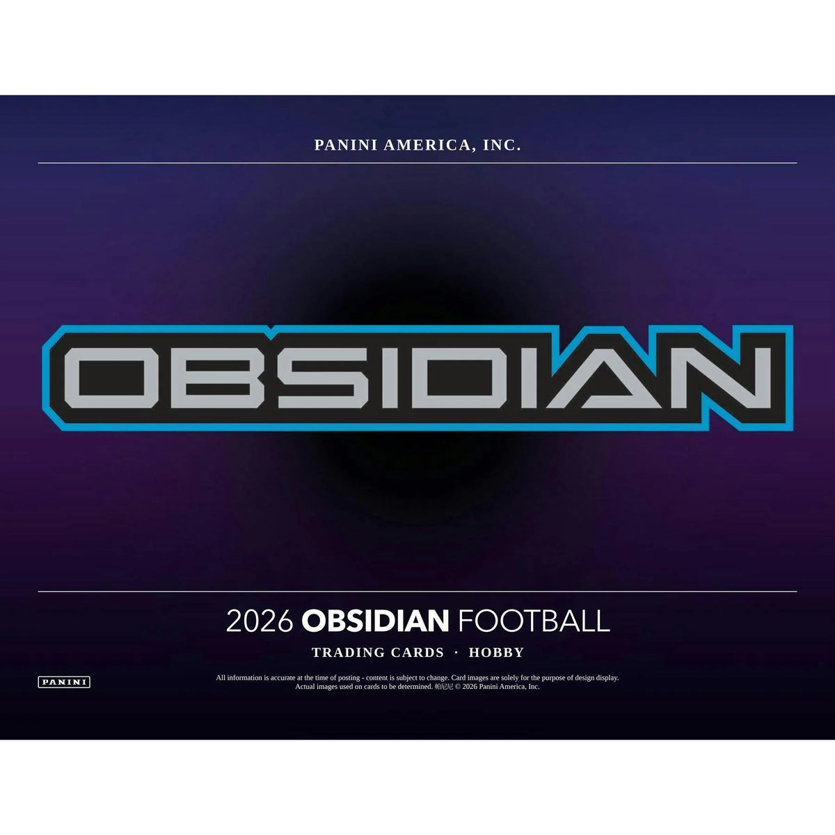 2026 Panini Obsidian Football Hobby 12-Box Case | Presell (Ships Sealed Only)