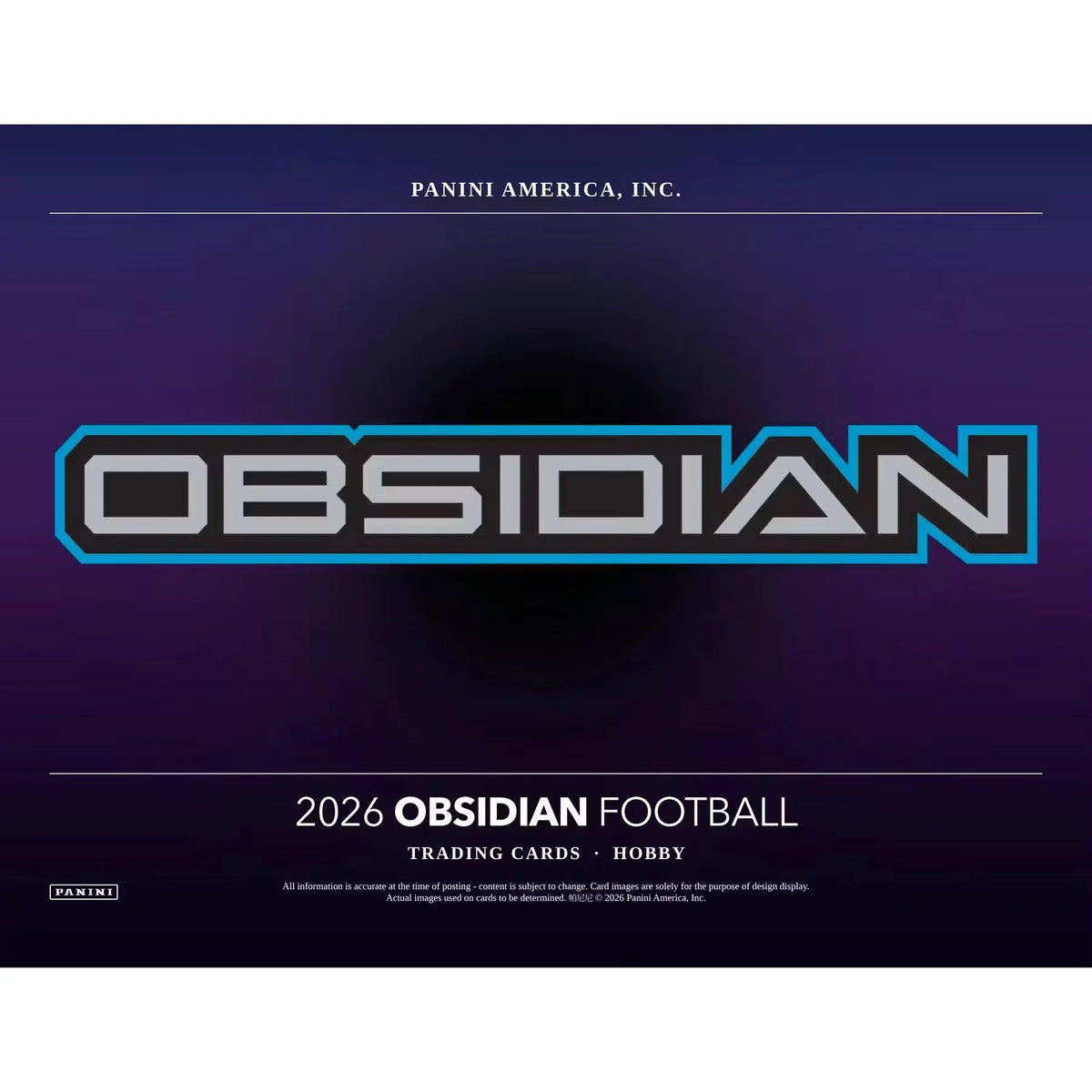2026 Panini Obsidian Football Hobby Box | Presell (Ships Sealed Only)
