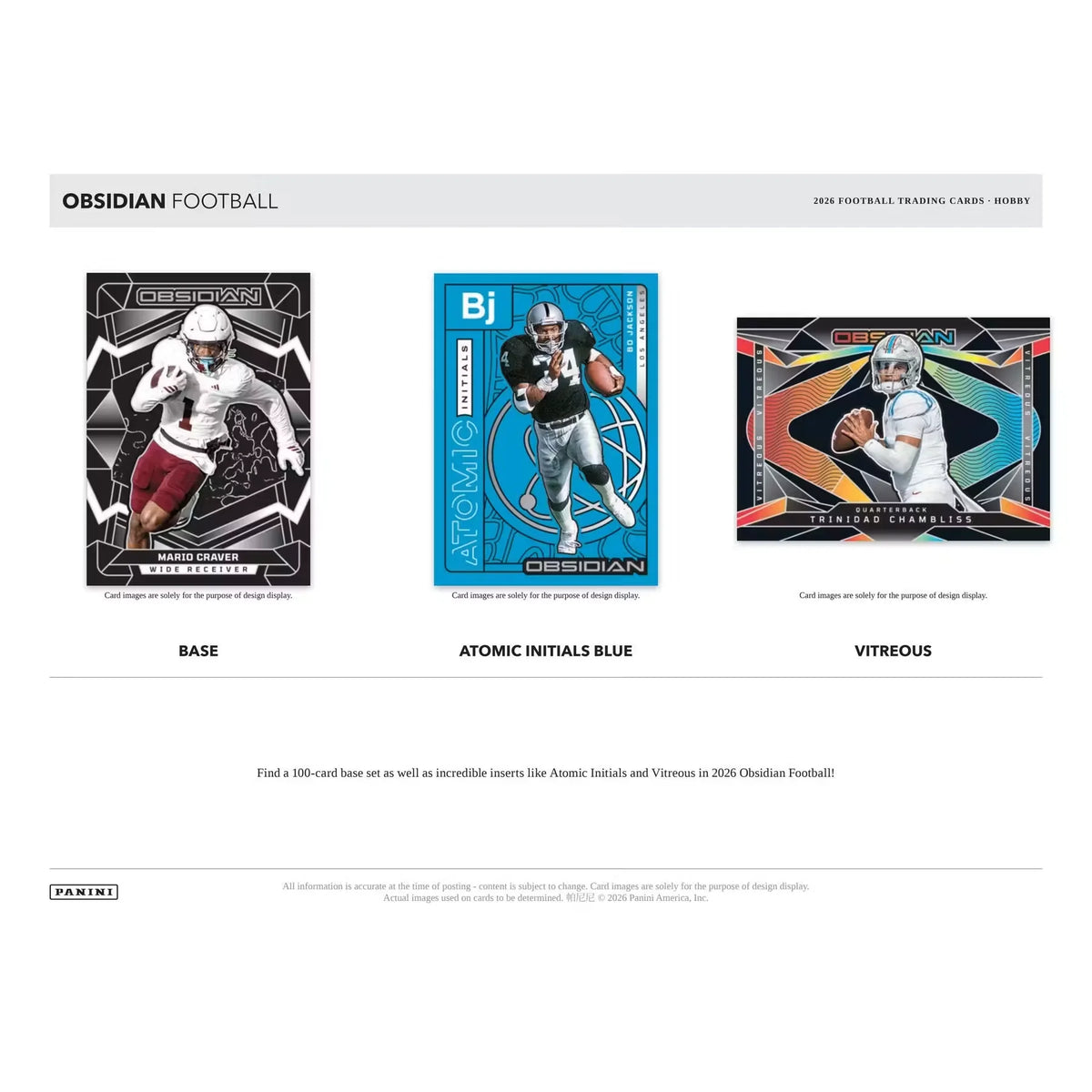 2026 Panini Obsidian Football Hobby Box | Presell (Ships Sealed Only)