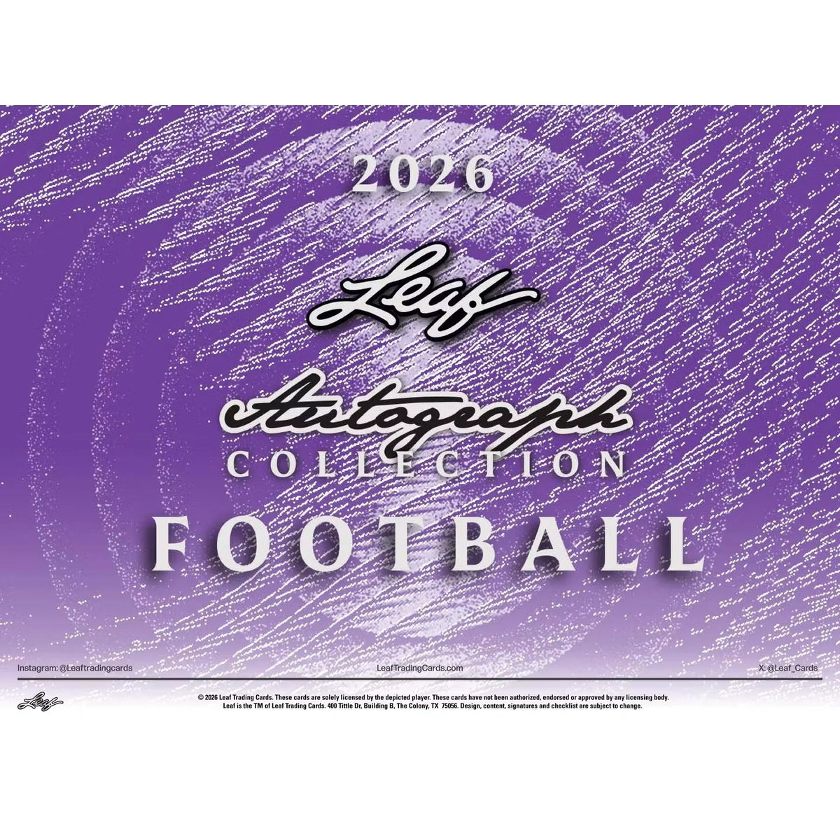 2026 Leaf Autograph Collection Football Hobby Jumbo 8-Box Case | Presell | P4298180