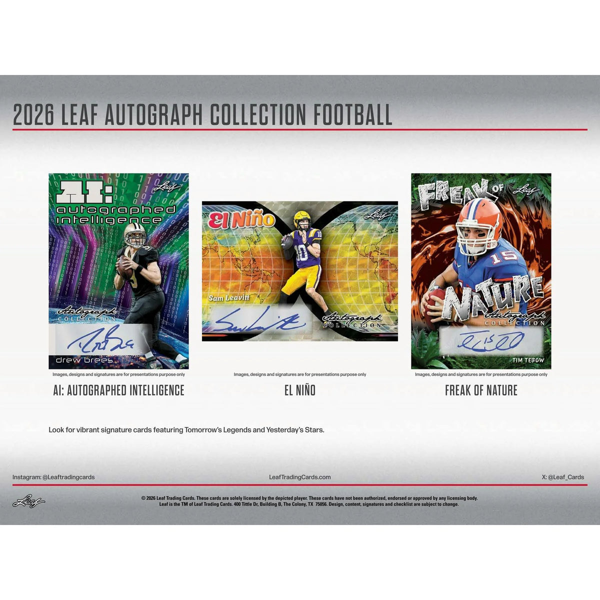 2026 Leaf Autograph Collection Football Hobby Jumbo 8-Box Case | Presell | P4298180
