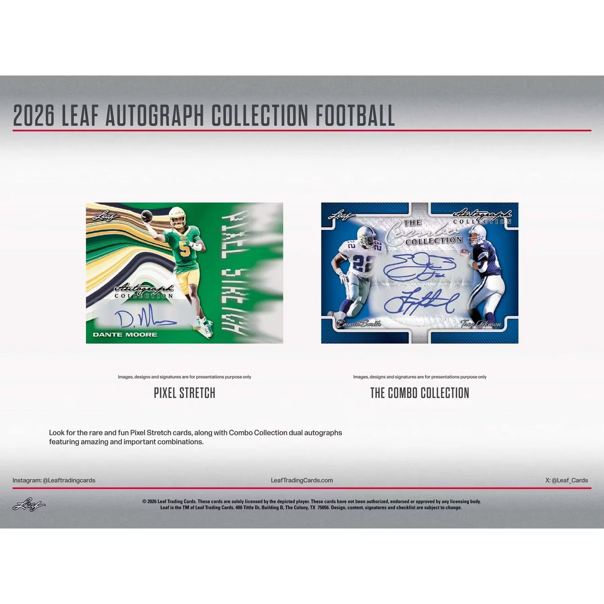 2026 Leaf Autograph Collection Football Hobby Jumbo 8-Box Case | Presell | P4298180