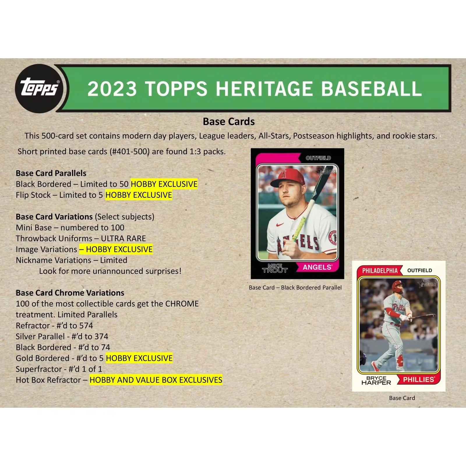 2023 Topps Heritage Baseball Hobby Box (Ships Sealed Only) - D2