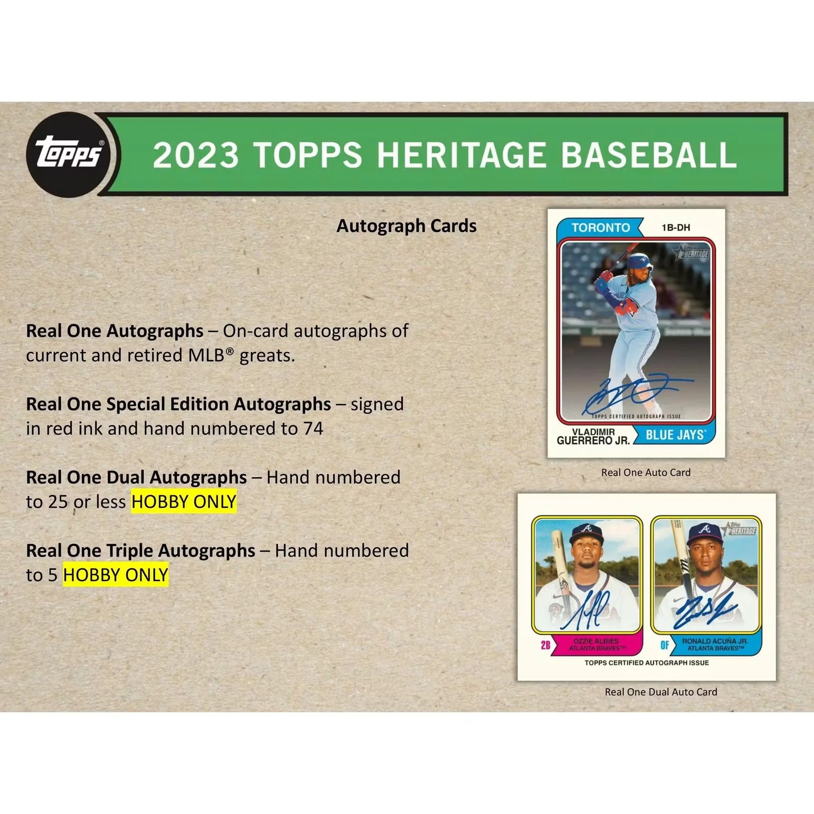 2023 Topps Heritage Baseball Hobby Box (Ships Sealed Only) - D2