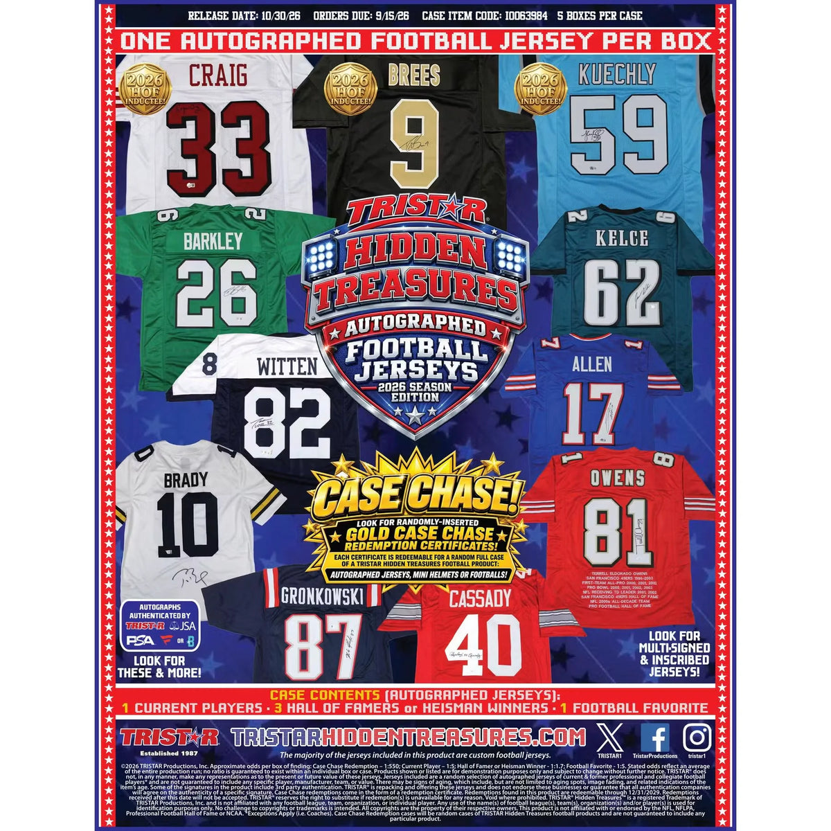 2026 TriStar Hidden Treasures Autographed Football Jersey Box | Presell | P5641329