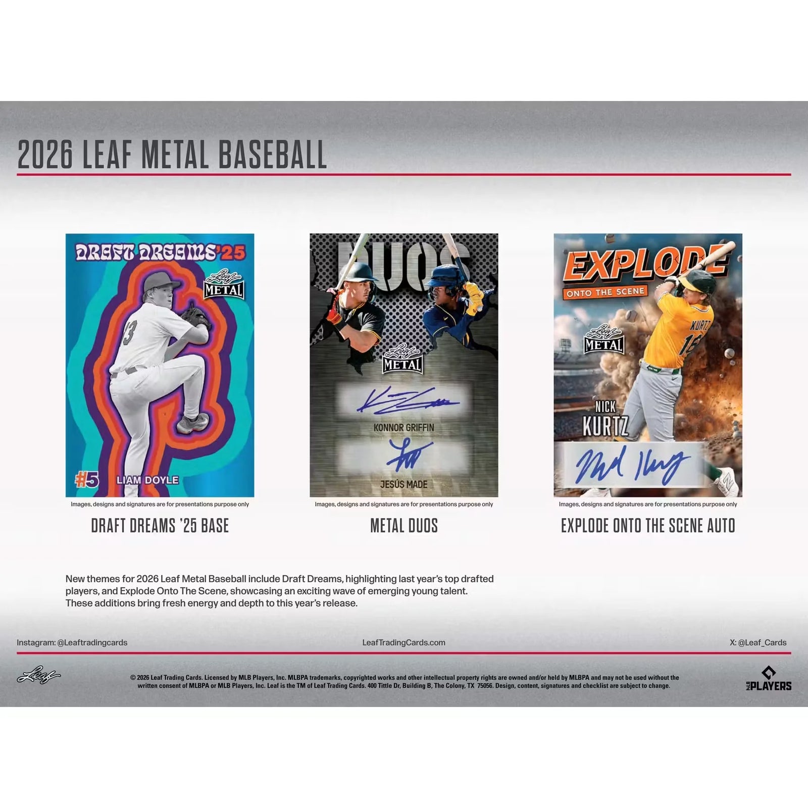 2026 Leaf Metal Baseball Hobby Box | 4 Autographs Per Box (Ships Sealed Only)
