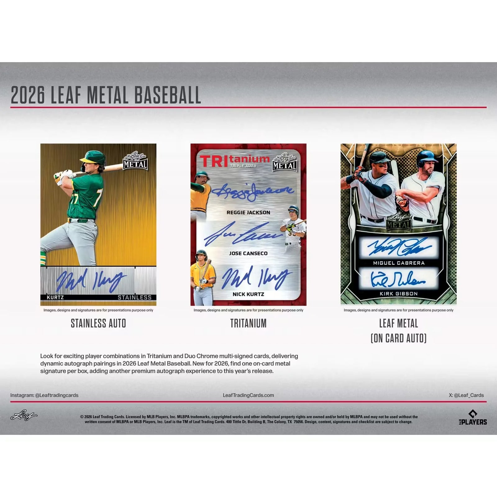 2026 Leaf Metal Baseball Hobby Box | 4 Autographs Per Box (Ships Sealed Only)