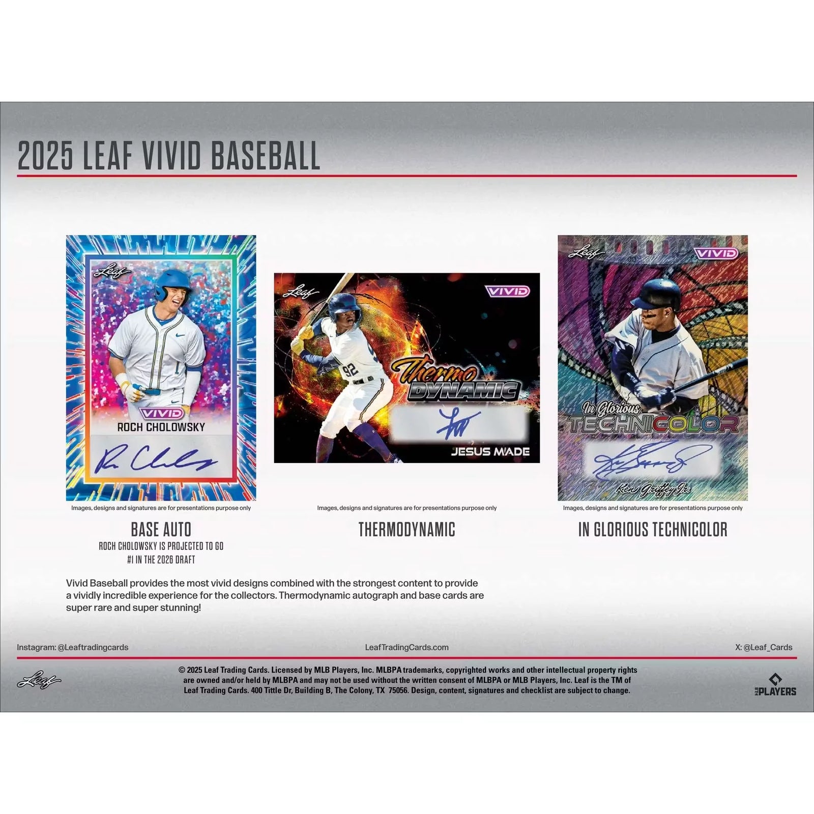2025 Leaf Vivid Baseball Hobby Box | 7 Autographs Per Box (Ships Sealed Only)