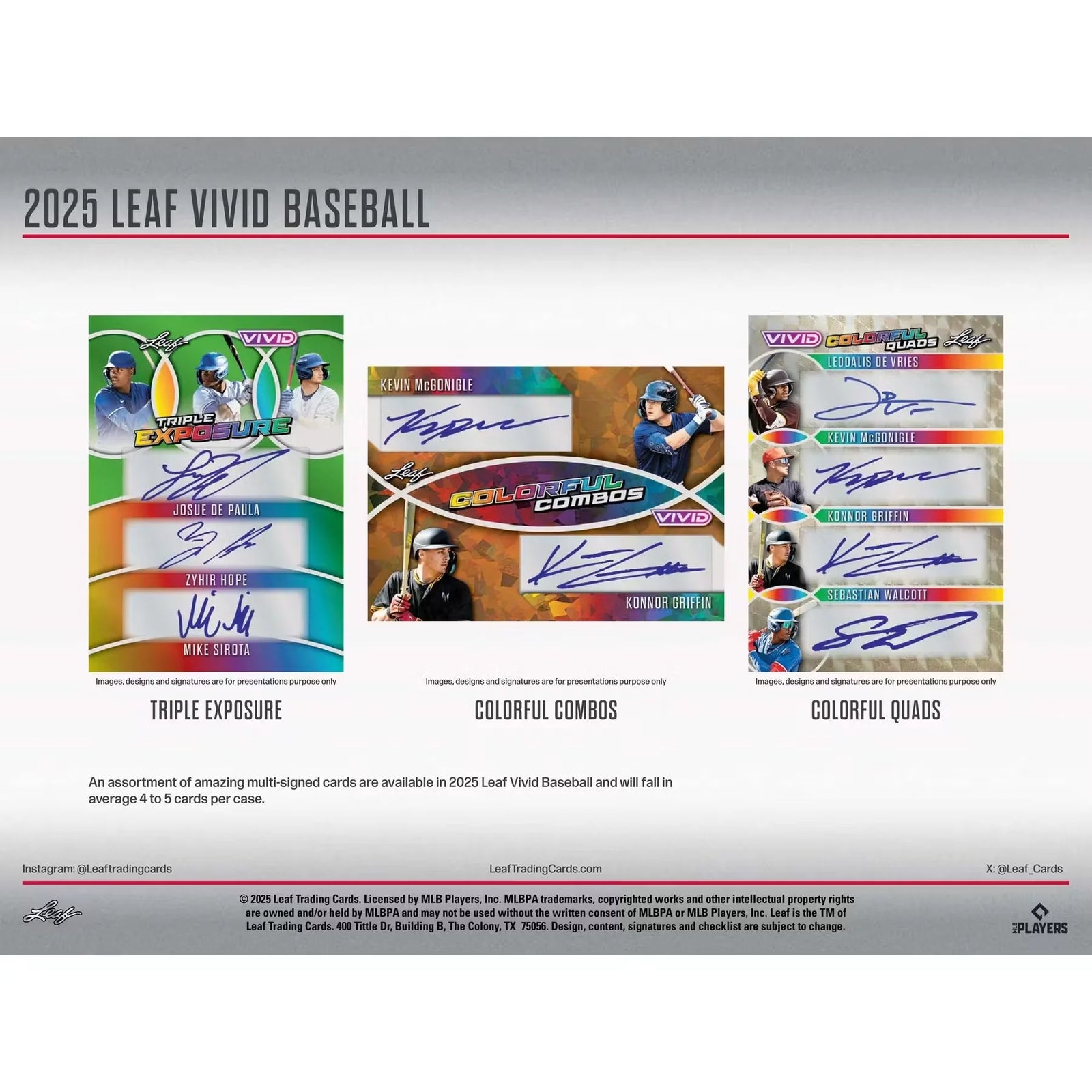 2025 Leaf Vivid Baseball Hobby Box | 7 Autographs Per Box (Ships Sealed Only)