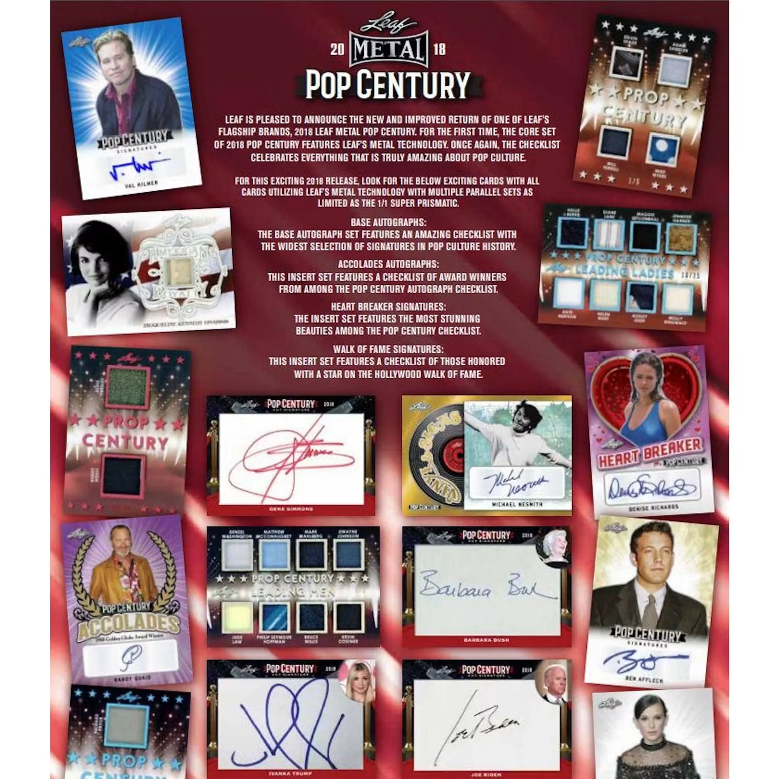 2018 Leaf Metal Pop Century Box | Four Autograph or Memorabilia Cards (Ships Sealed Only)