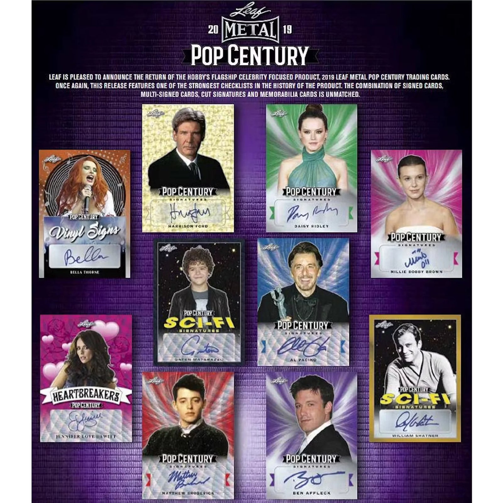 2019 Leaf Metal Pop Century Hobby Box | Four Signed Cards Per Box (Ships Sealed Only)