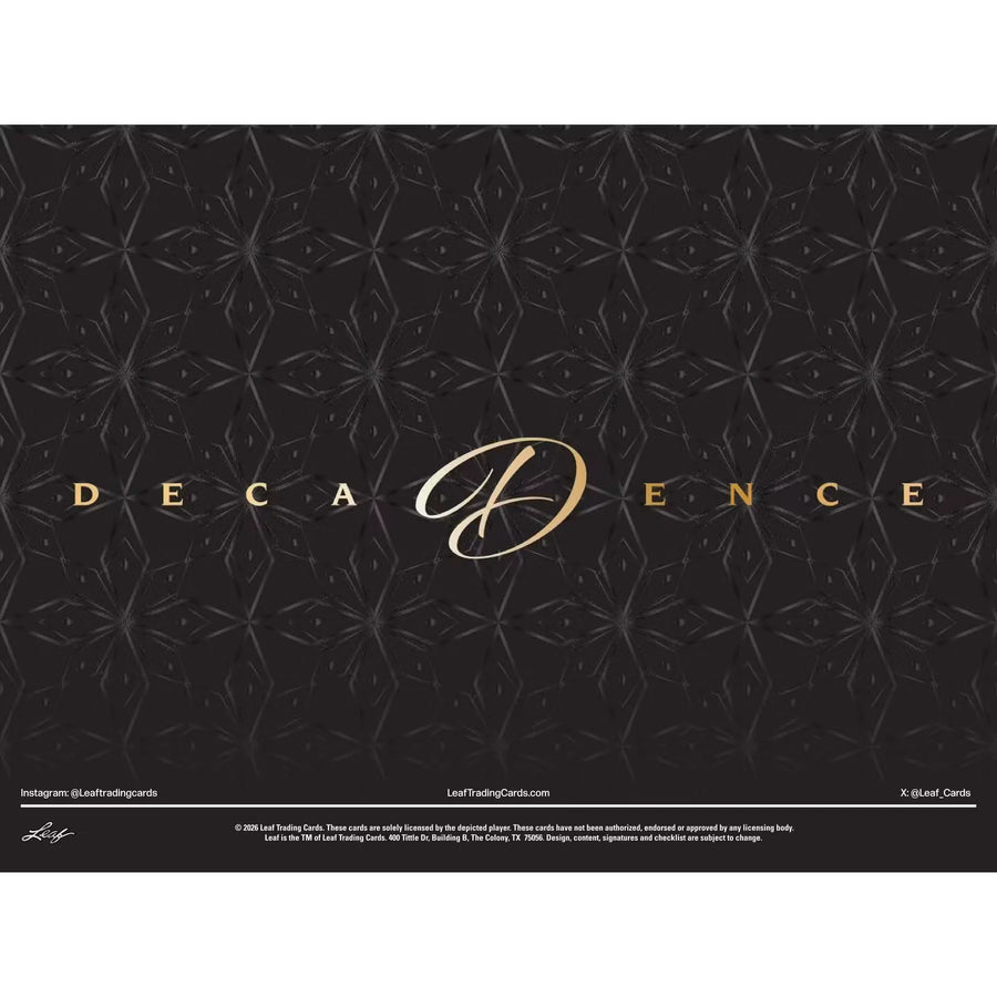 2026 Leaf Decadence Multisport Hobby Box | Presell (Ships Sealed Only)