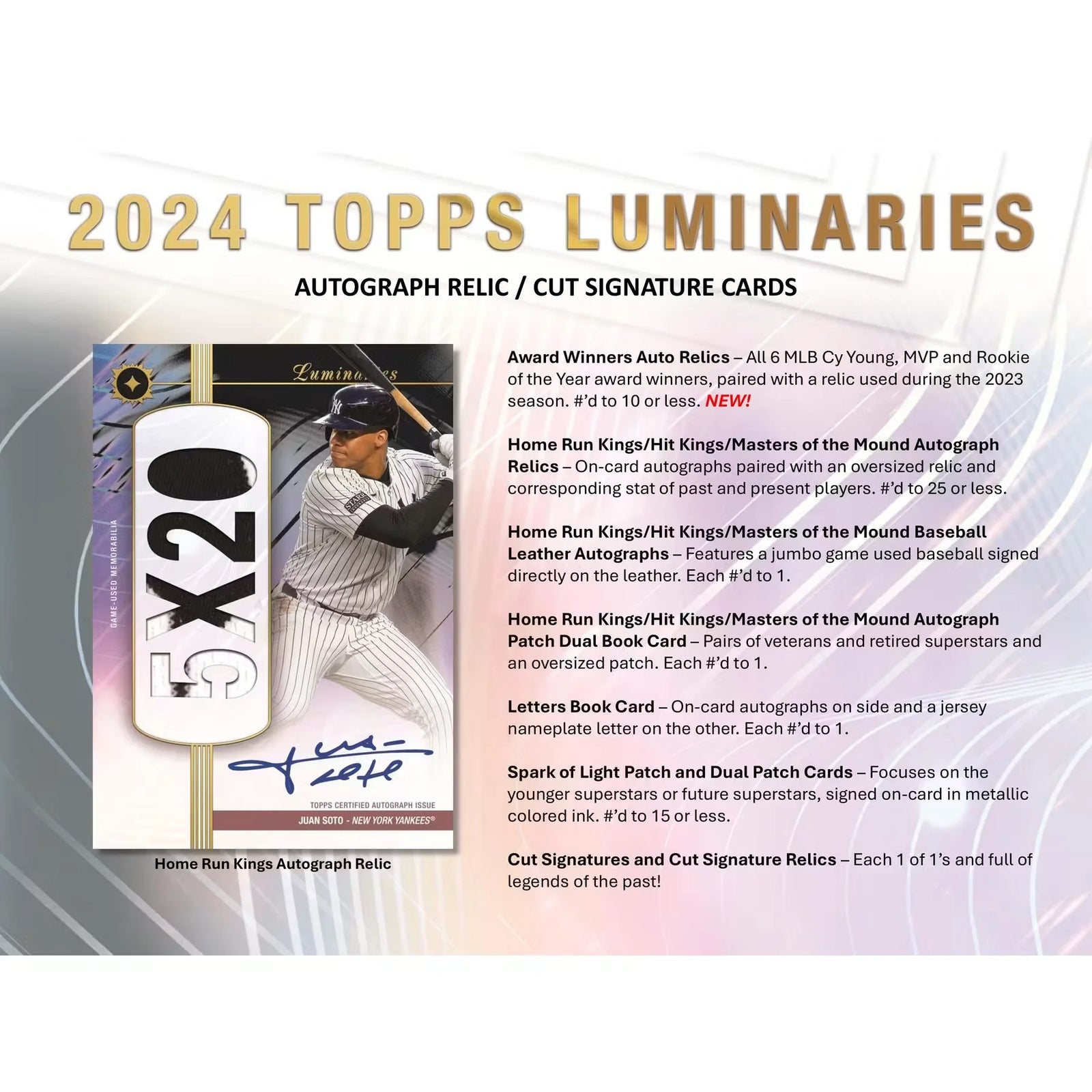 2024 Topps Luminaries Baseball Hobby Box (Ships Sealed Only) - D