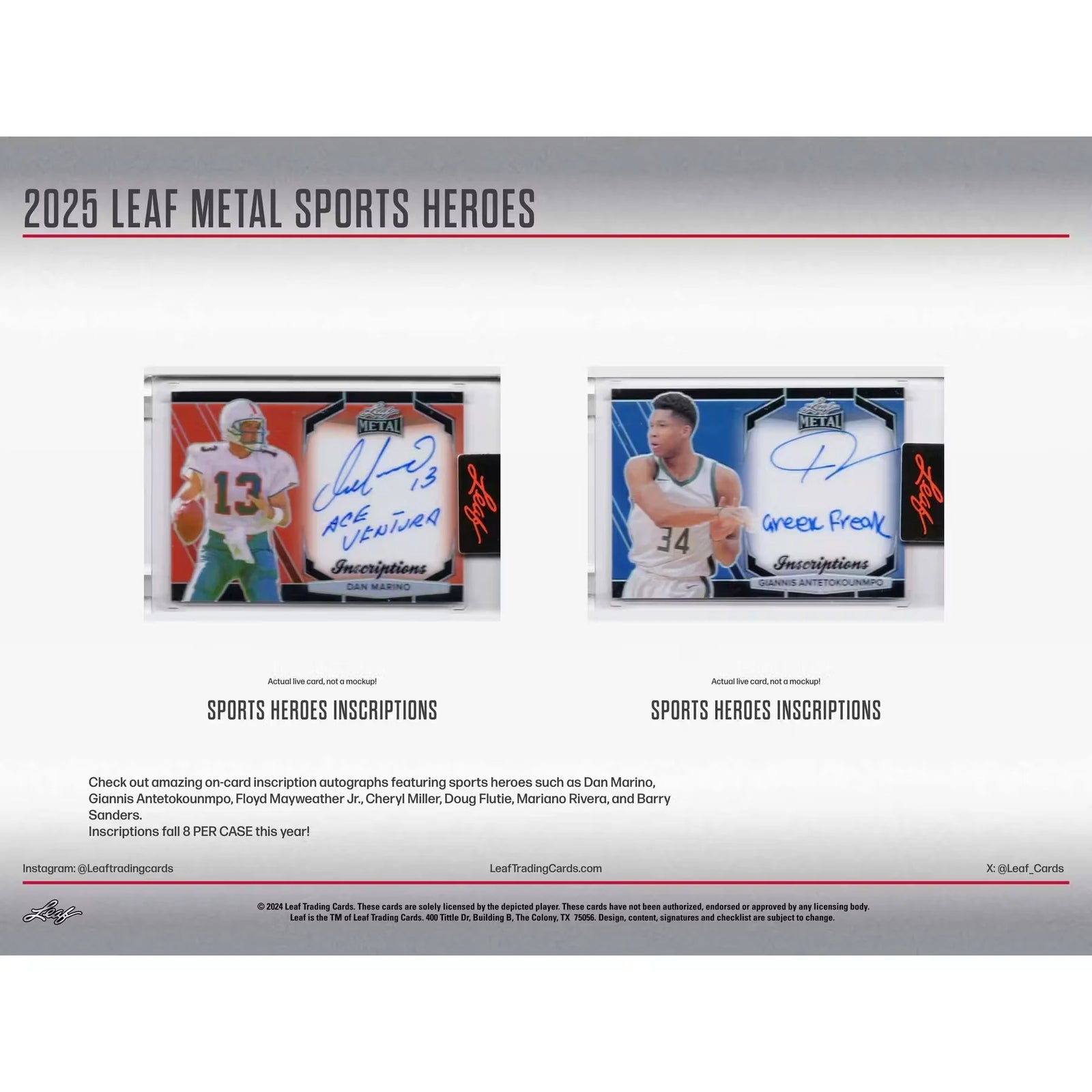 2025 Leaf Metal Sports Heroes Hobby Box | 3 Autographs (Ships Sealed Only)