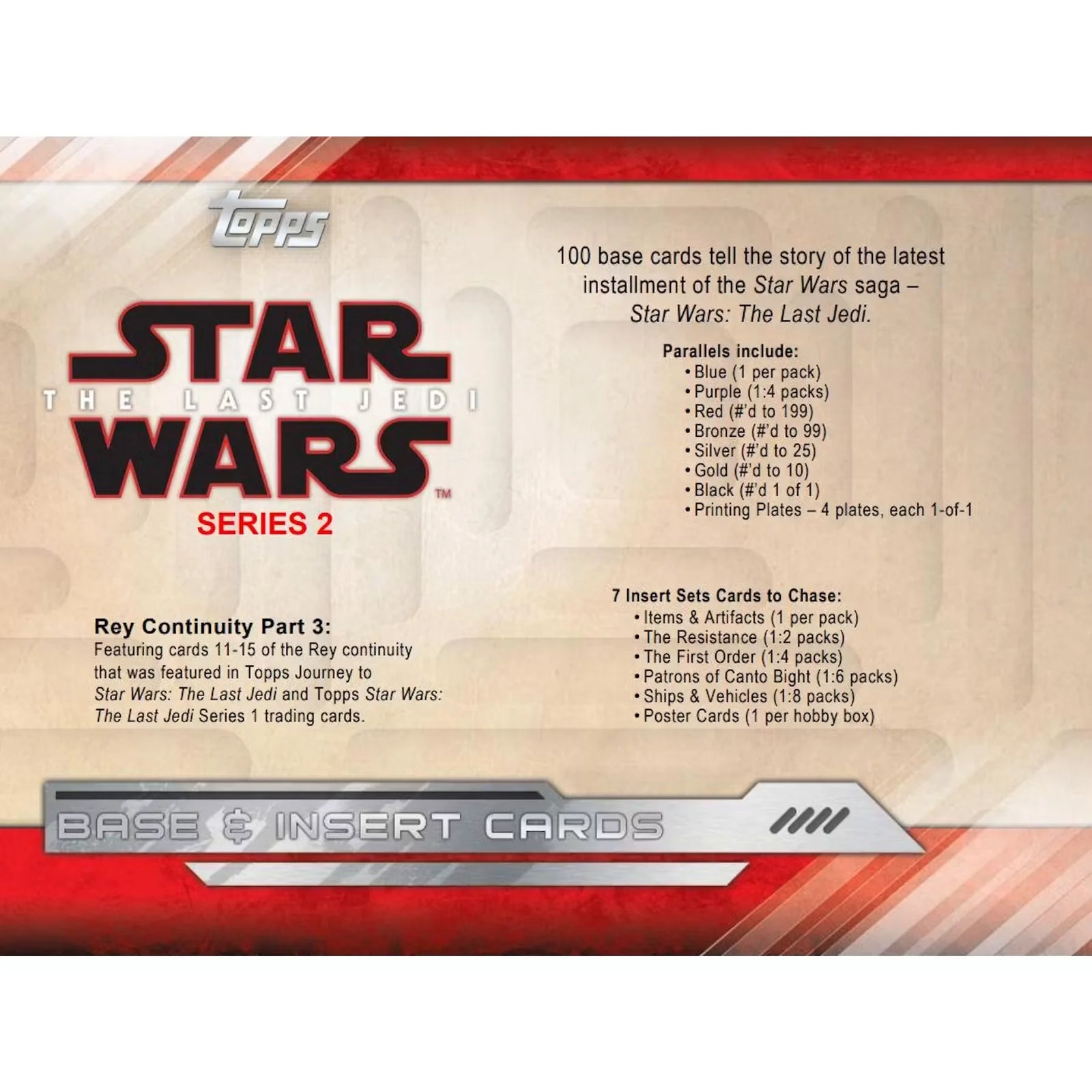 2018 Topps Star Wars The Last Jedi Series 2 Hobby Box | Two Hits Per Box (Ships Sealed Only)