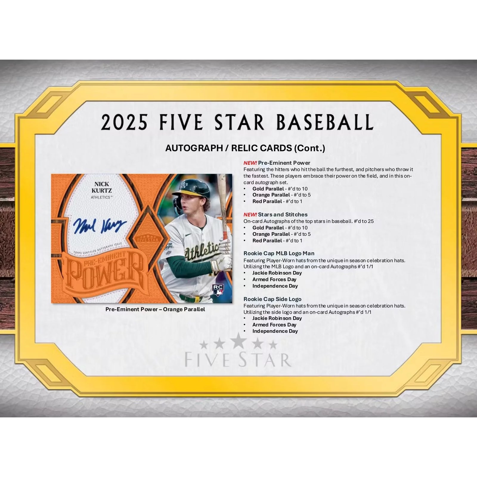 2025 Topps Five Star Baseball Hobby 3-Box Case (Ships Sealed Only)