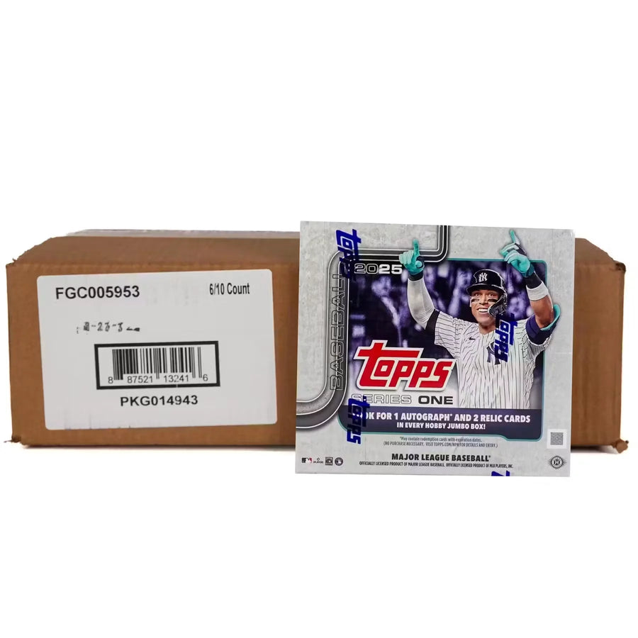 2025 Topps Series 1 Baseball Hobby Jumbo 6-Box Case (Ships Sealed Only)