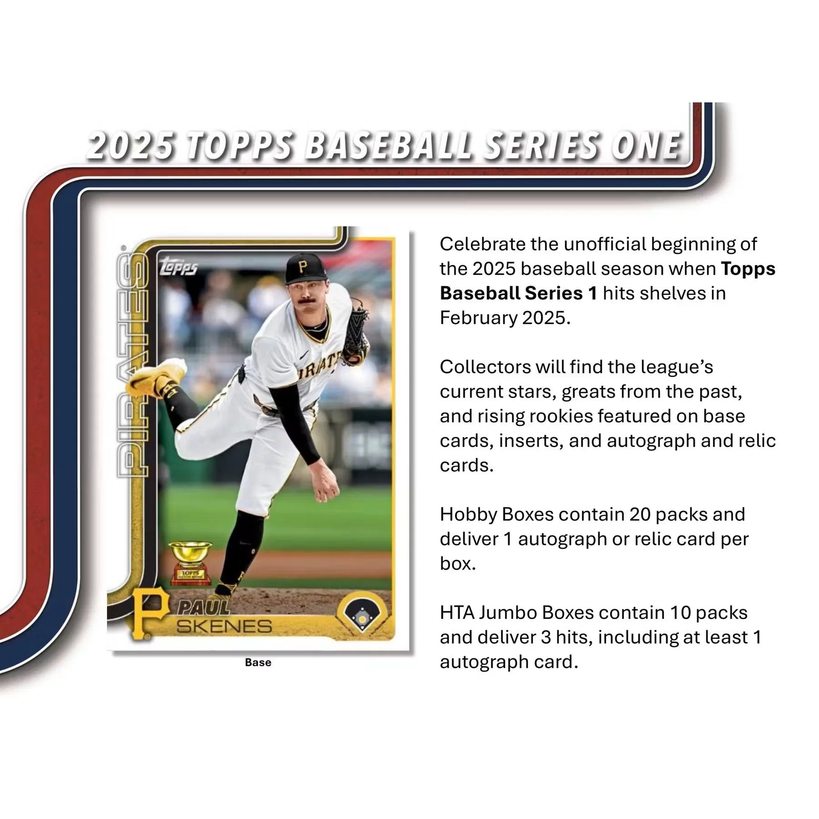 2025 Topps Series 1 Baseball Hobby Jumbo Box | 3 Hits Per Box (Ships Sealed Only)