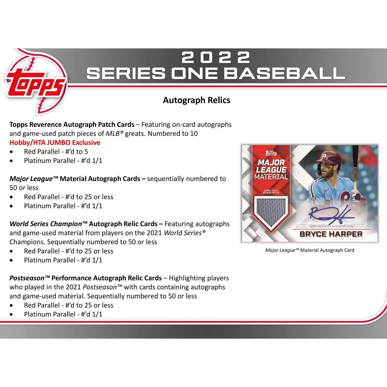 2022 Topps Series 1 Baseball Hobby Jumbo 6-Box Case (Ships Sealed Only)