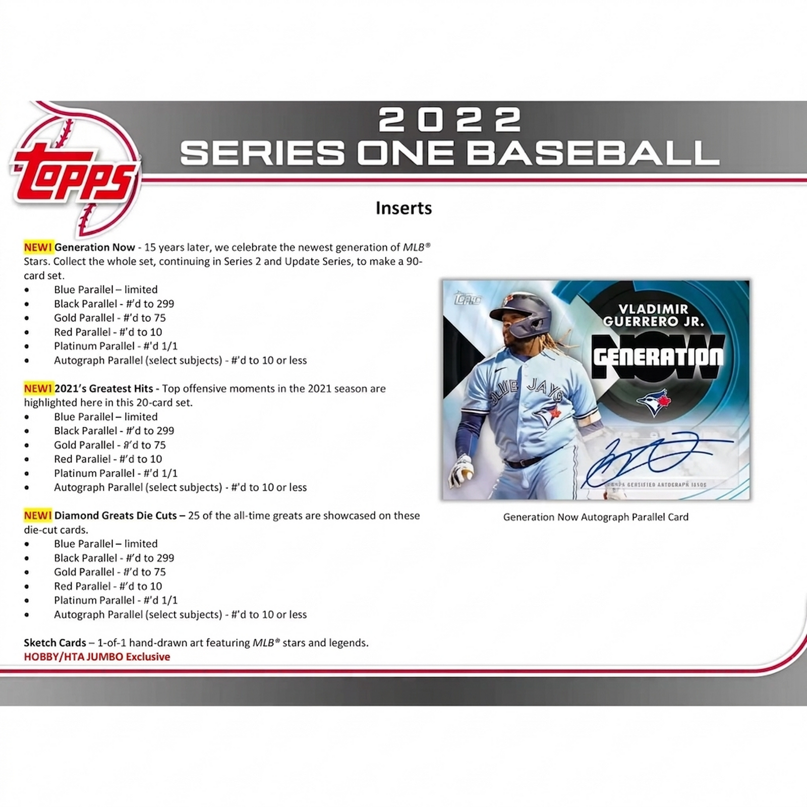 2022 Topps Series 1 Baseball Hobby Jumbo 6-Box Case (Ships Sealed Only)