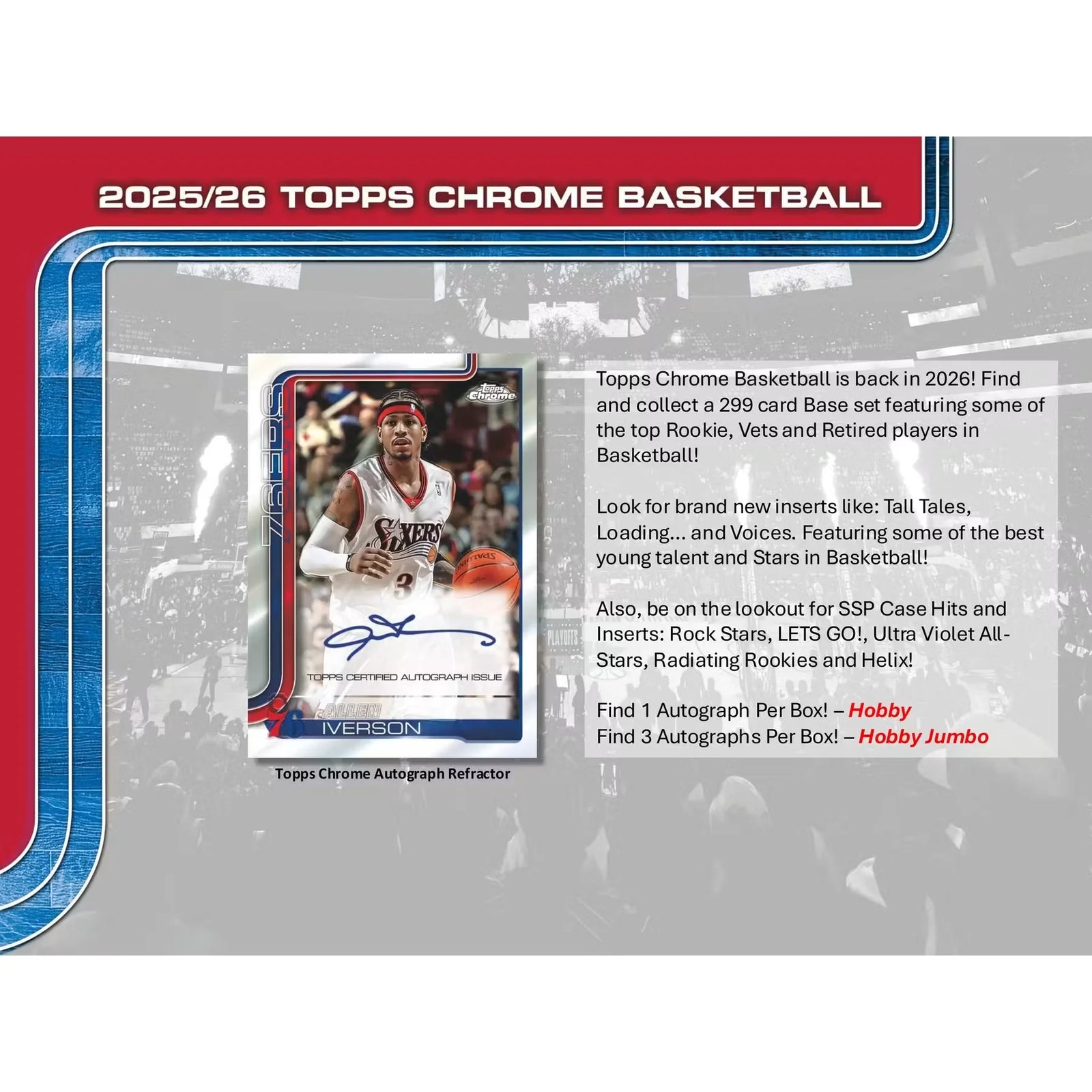 2025-26 Topps Chrome Basketball Hobby 12-Box Case (Ships Sealed Only) - D