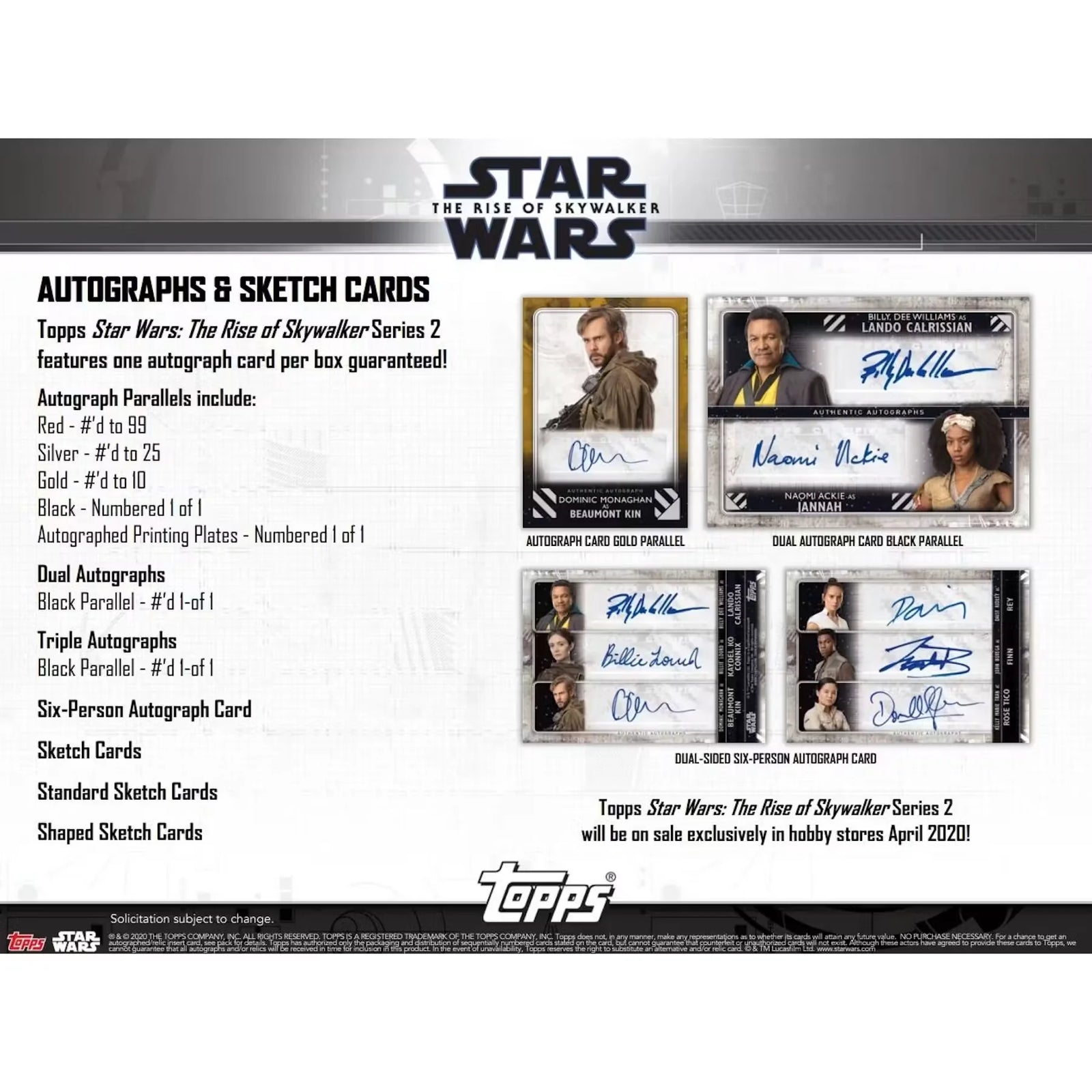2020 Topps Star Wars The Rise of Skywalker Series 2 Hobby Box (Ships Sealed Only)