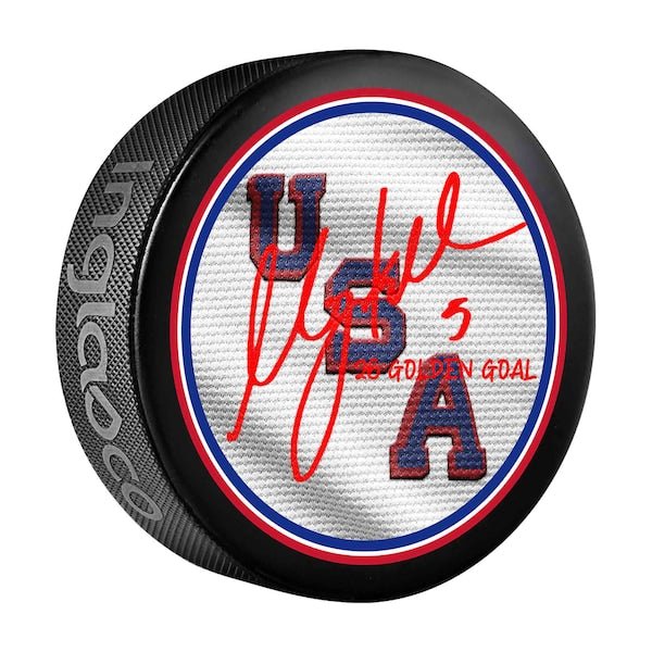 Megan Keller Team USA Autographed Fanatics Authentic 2026 Winter Olympics Hockey Puck with "26 Golden Goal" Inscription - The Ballers Bank