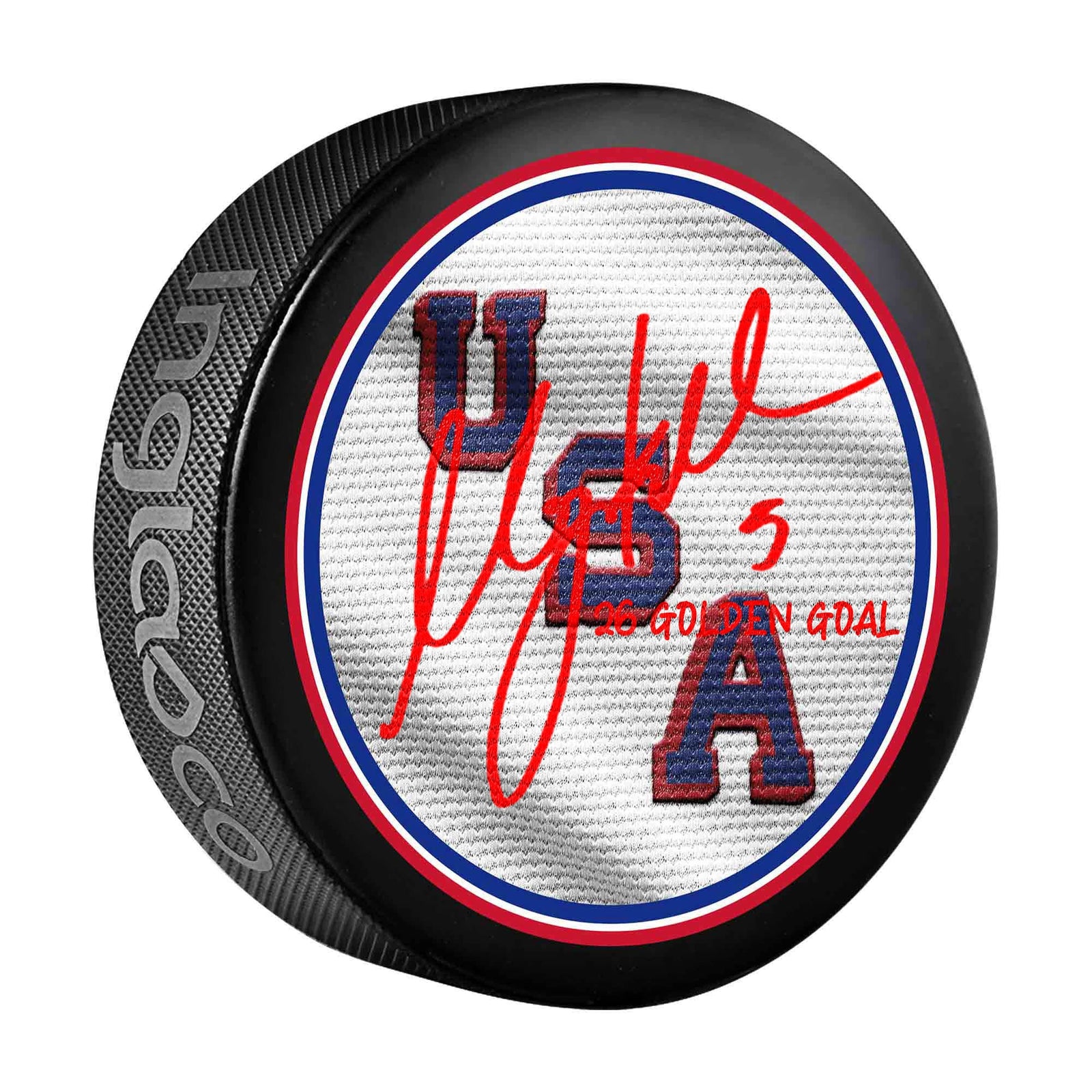 Megan Keller Team USA Autographed Fanatics Authentic 2026 Winter Olympics Hockey Puck with "26 Golden Goal" Inscription - The Ballers Bank