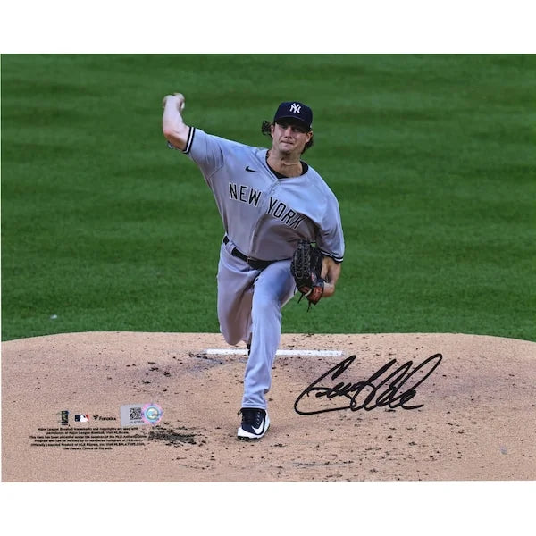 Gerrit Cole Signed 8 x 10 Yankees Road Pitching Photo | Authenticated