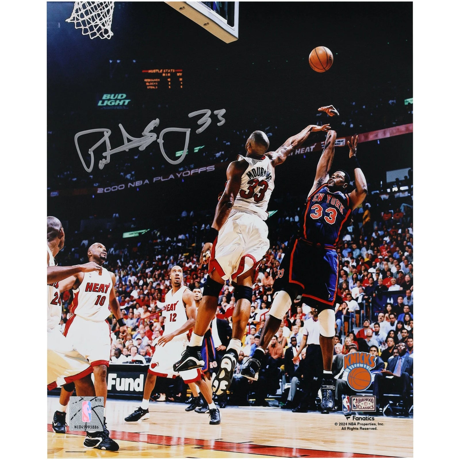 Patrick Ewing Signed 8 x 10 Photograph | Knicks Fadeaway vs. Miami Heat